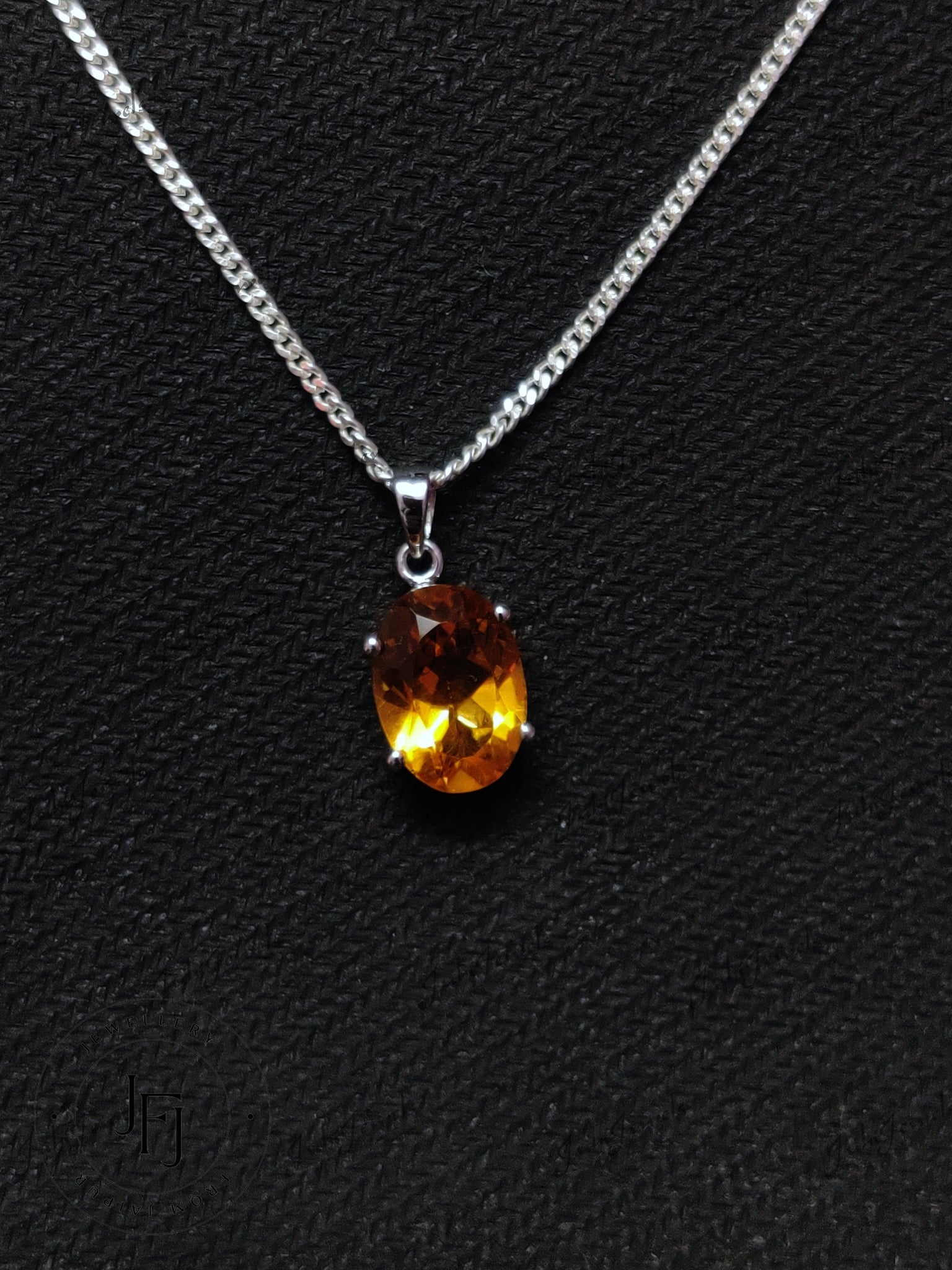 Natural Golden Citrine Pendant 4.5 Ct Citrine Pendant 10x14 mm Oval Citrine 925 Sterling Silver Citrine Birthstone Pendant Anniversary Gifts
