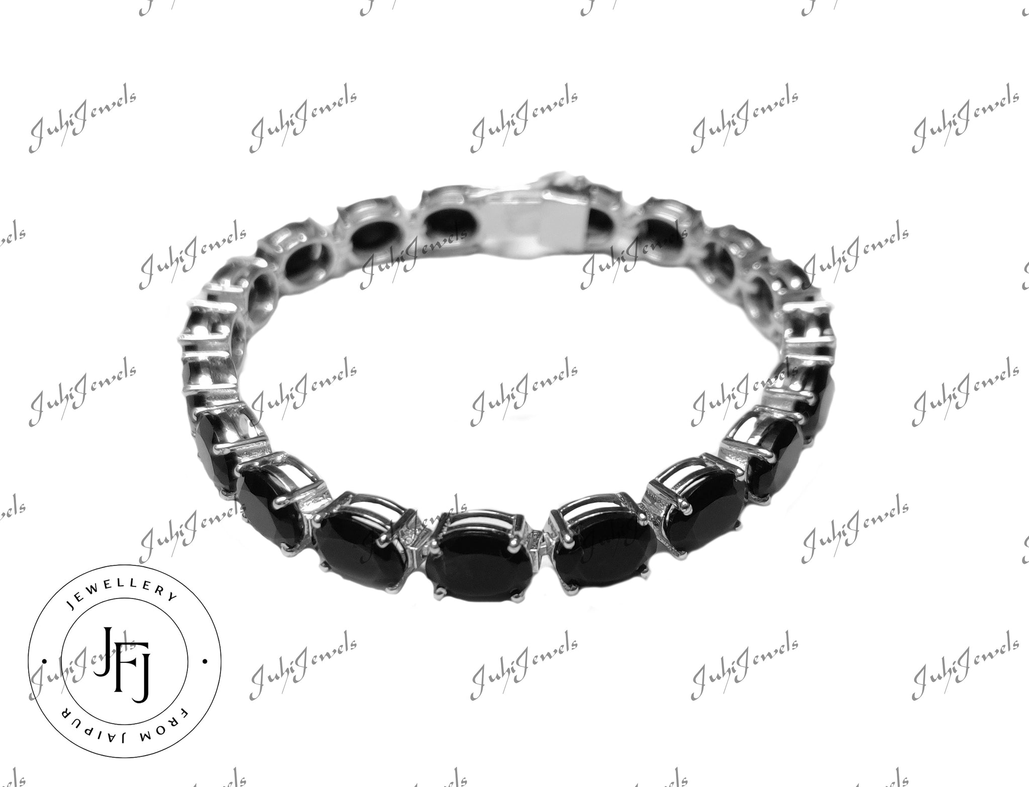 Silver Black Onyx Bracelet Sterling Silver Black Onyx Bracelet 7x9 mm Oval Onyx Bracelet Silver Black Stone Bracelet Gemstone Bracelet