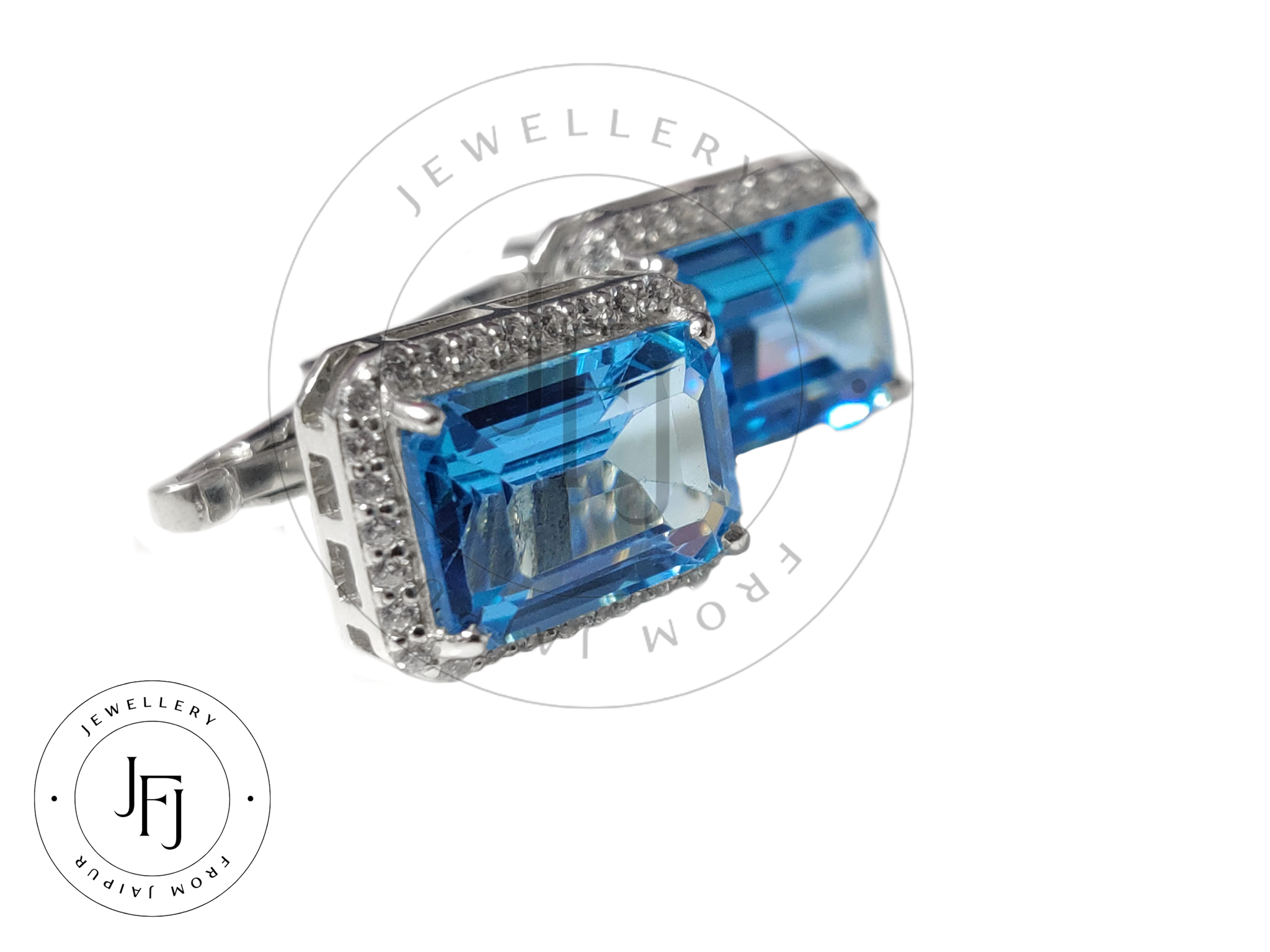 AAA Grade Swiss Blue Topaz Cufflinks High Quality Large Swiss Blue Topaz 18 Ct Swiss Blue Topaz Groomsmen Cufflink Wedding Cufflinks For Men
