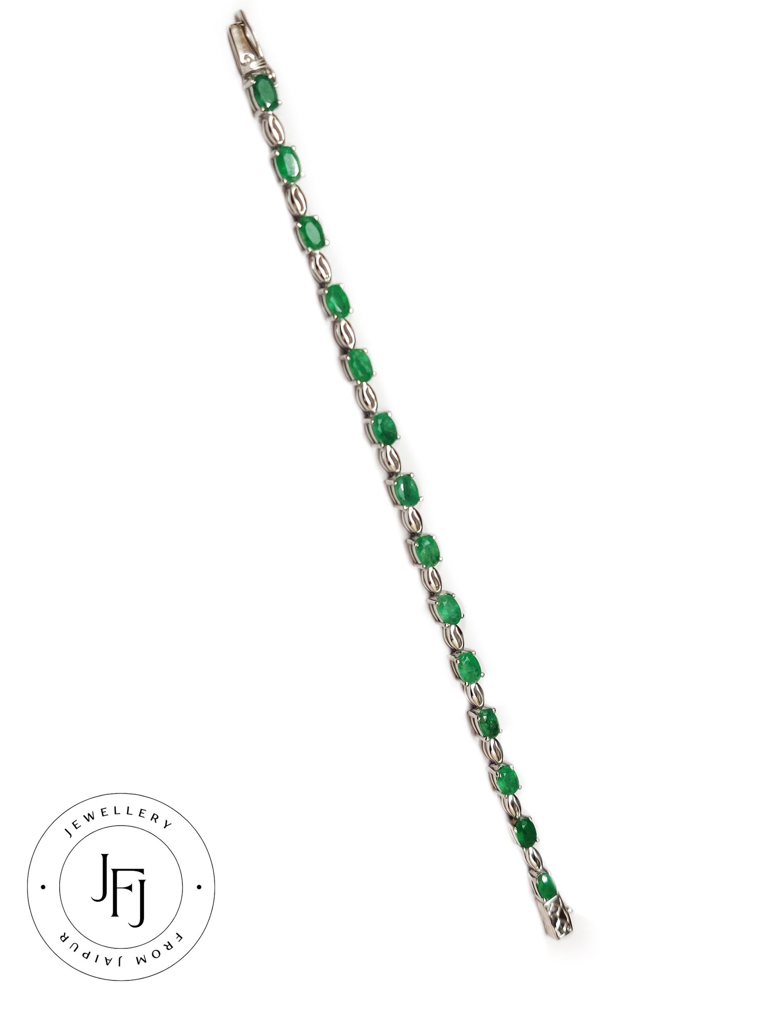 925 Sterling Silver Emerald Bracelet 4x6 mm Oval Emerald 6.6 Ct Natural Emerald Bracelet Genuine Emerald Bracelet Genuine Emerald Bracelet