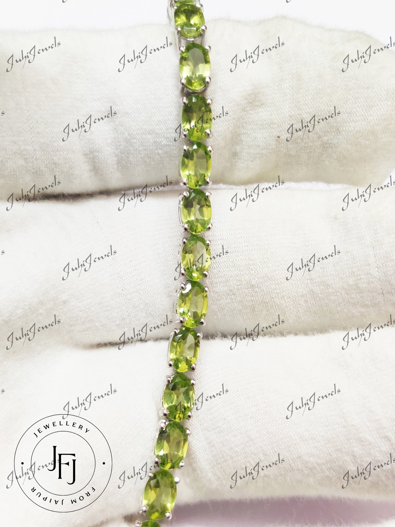 Beautiful Silver Peridot Bracelet Green Peridot Bracelet Men AAA Peridot Gemstone Bracelet 925 Sterling Silver Peridot Bracelet For Men