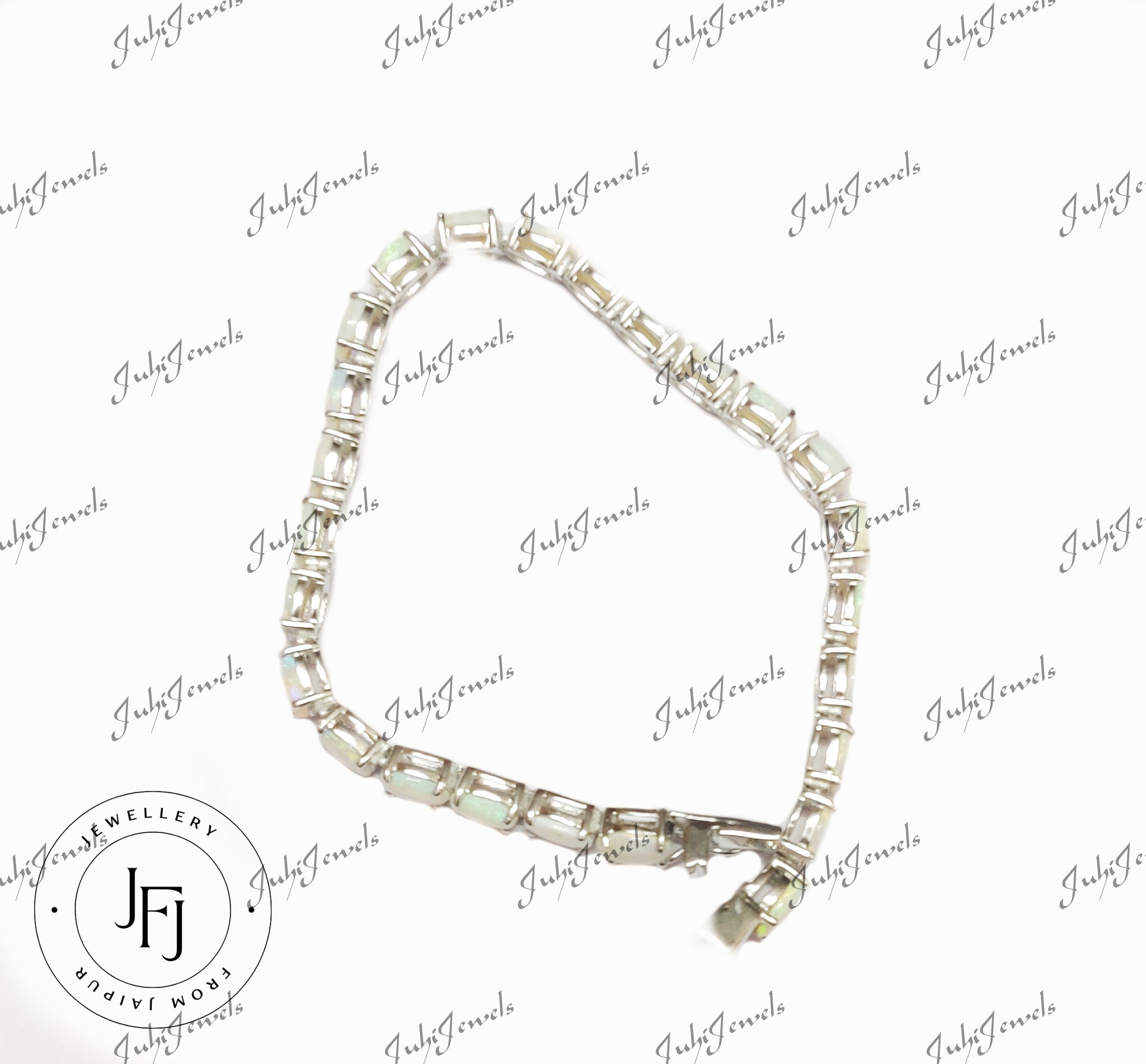 Silver Opal Bracelet High Quality Ethiopian Opal Bracelet 15Ct Ethiopian Opal 925 Sterling Silver Bracelet For Men Gemstone Bracelet