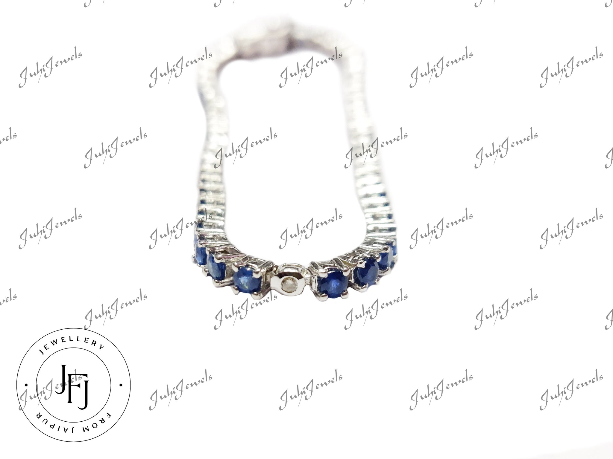 Blue Sapphire Tennis Bracelet Natural Sapphire Tennis Bracelet 3 mm Round Sapphire Bracelet September Birthstone Bracelet