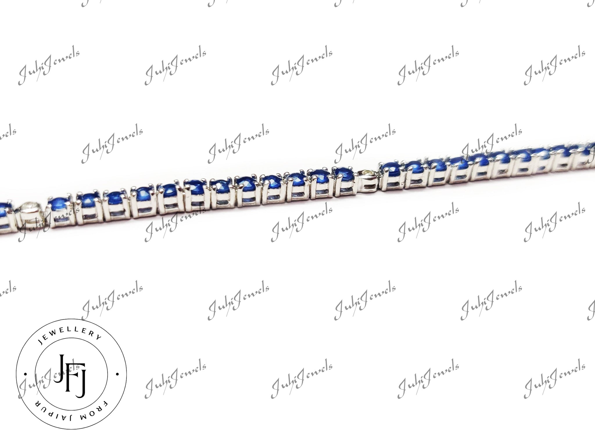 Blue Sapphire Tennis Bracelet Natural Sapphire Tennis Bracelet 3 mm Round Sapphire Bracelet September Birthstone Bracelet
