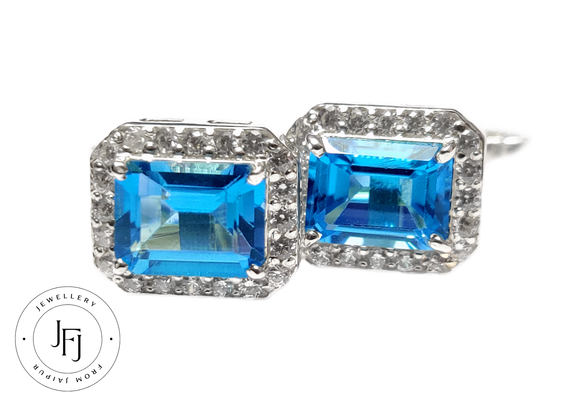 Silver Swiss Blue Topaz Cufflinks AAA Blue Topaz Cufflinks Men 7x9 mm Emerald Cut Blue Topaz Cufflinks Groomsmen Cufflink Best men Cufflink Fathers Day Gift