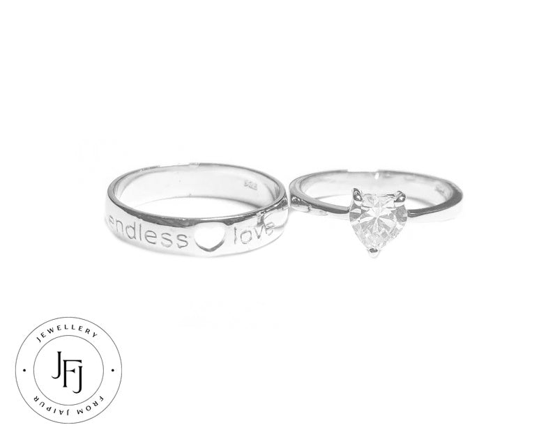 Couple Rings Silver Promise Rings Endless Love Ring Set His and Her Rings Commitment Rings Valentine Ring Set For Couples