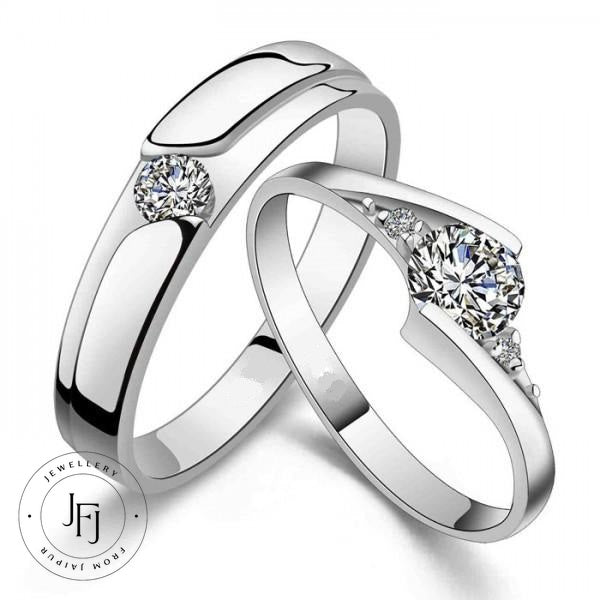 Silver Designer Couple Ring Matching Engagement Ring Commitment Rings Valentine Rings