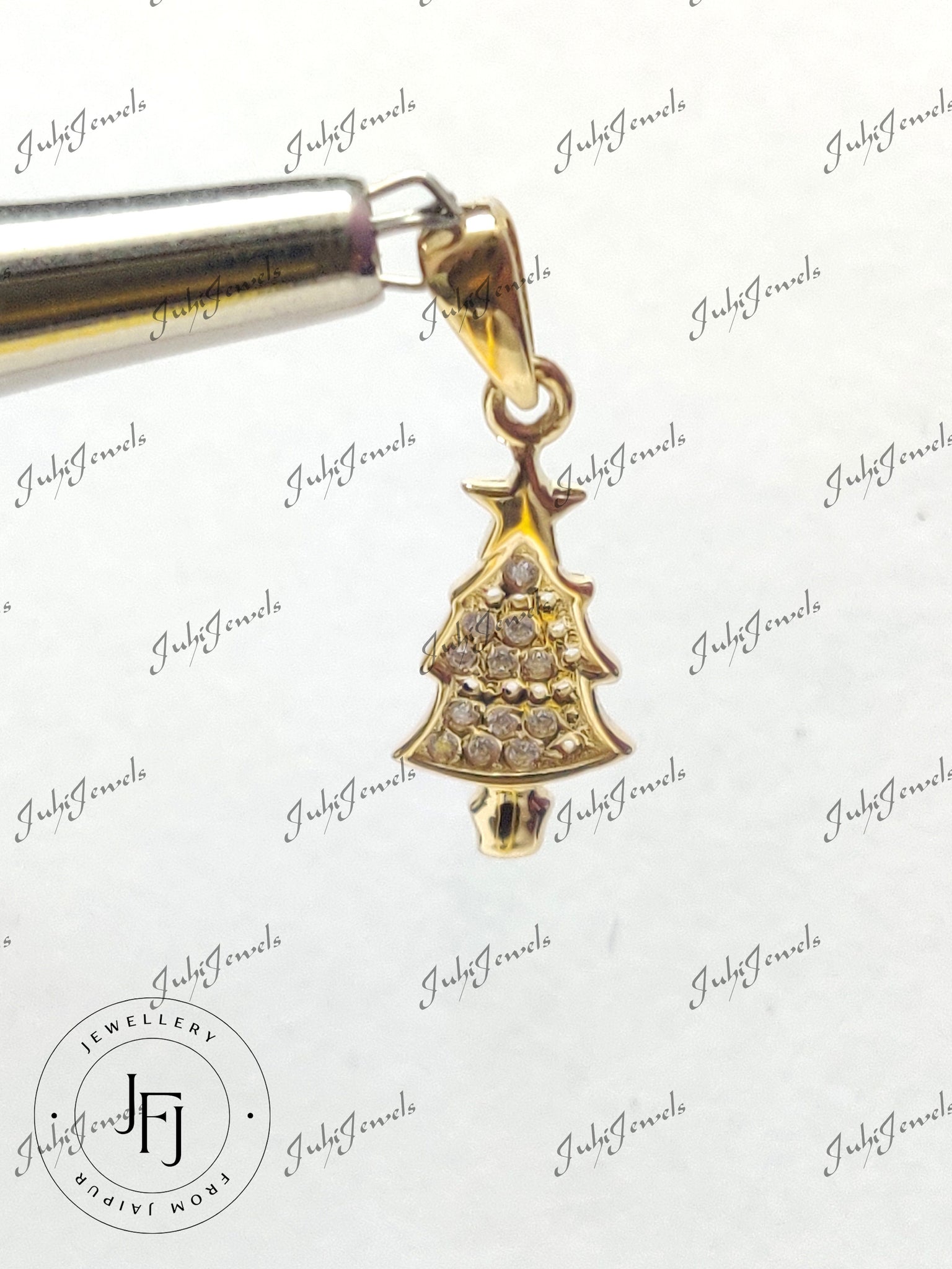 Christmas Charm Pendant Solid Gold Christmas Pendant Christmas Tree Pendant Christmas Gifts 14K Gold Charm Pendant