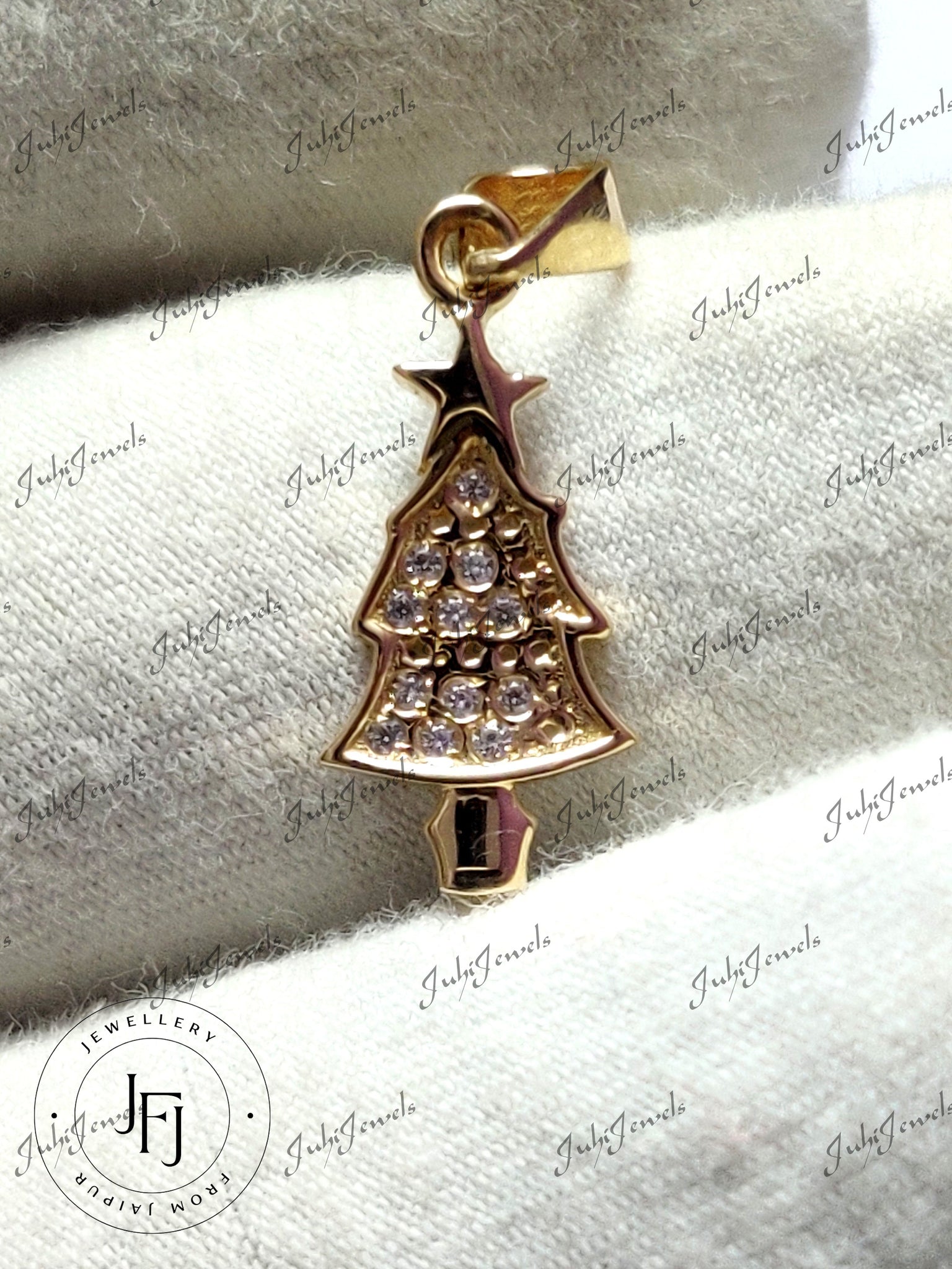 Christmas Charm Pendant Solid Gold Christmas Pendant Christmas Tree Pendant Christmas Gifts 14K Gold Charm Pendant