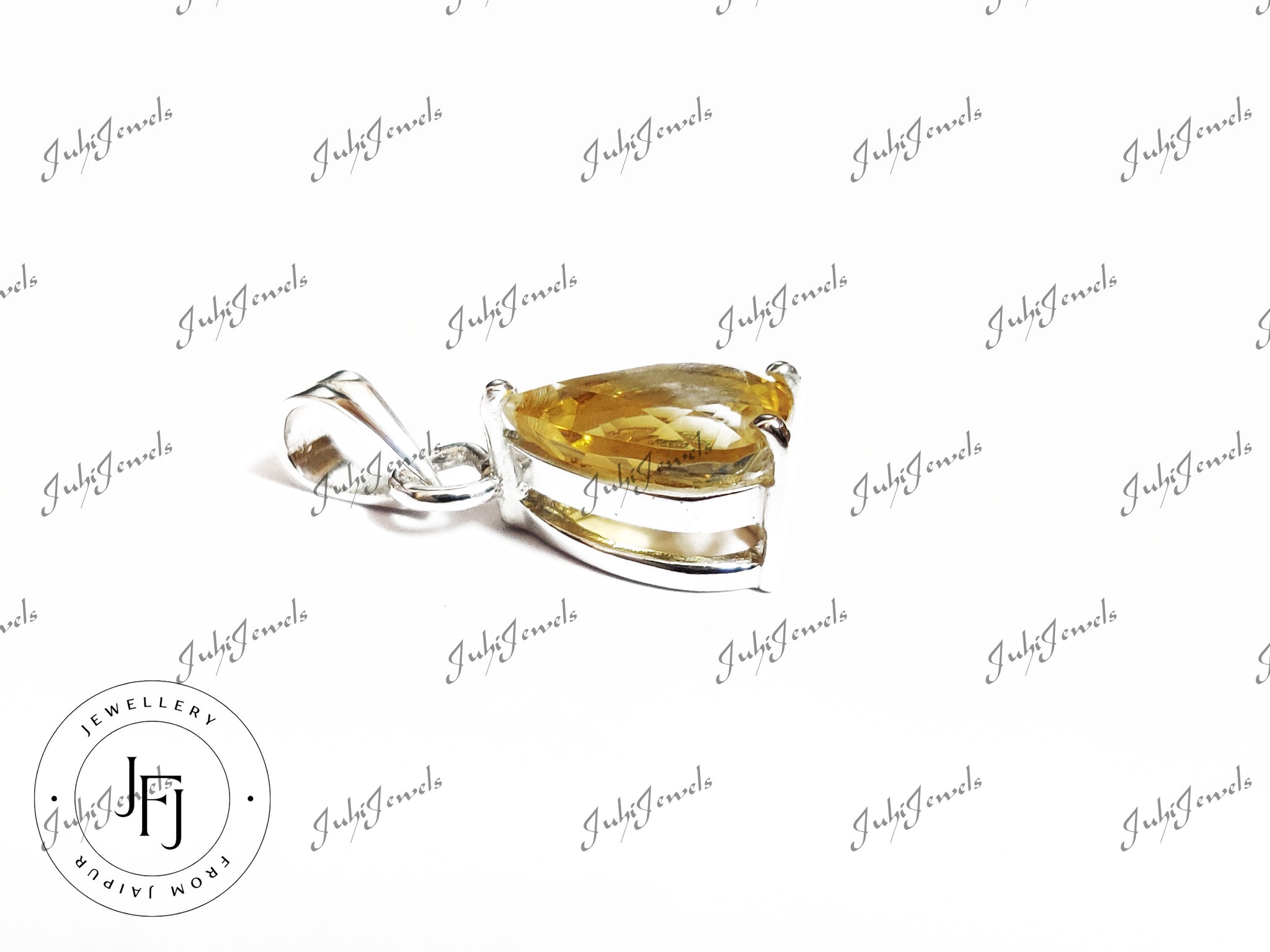 Natural Citrine Pendant Citrine Teardrop Pendant Yellow Citrine Pendant 925 Sterling Silver Citrine Pendant