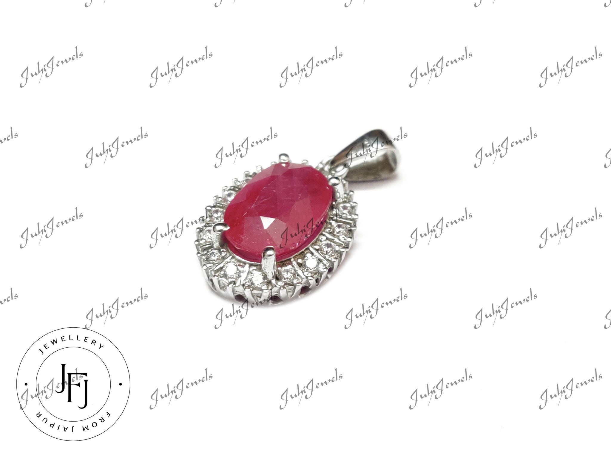 Natural Ruby Pendant 7 Ct Glass Filled Ruby Pendant Cluster Pendant 925 Sterling Silver Ruby Pendant Necklace