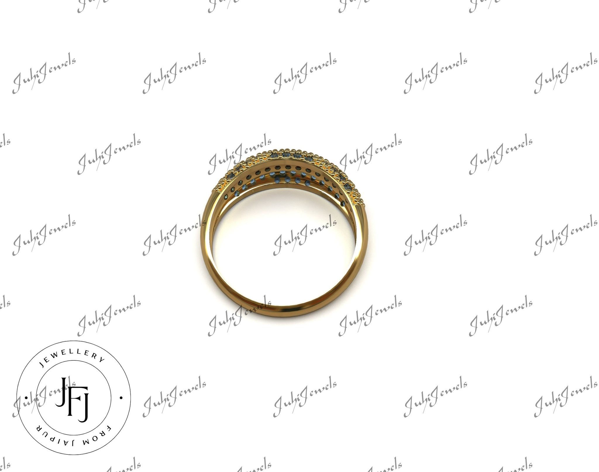 14K Blue Sapphire Engagement Band 14K Gold Sapphire Wedding Band 1.5 Ct Blue Sapphire Ring Men Solid Gold Sapphire Band Men Anniversary Ring