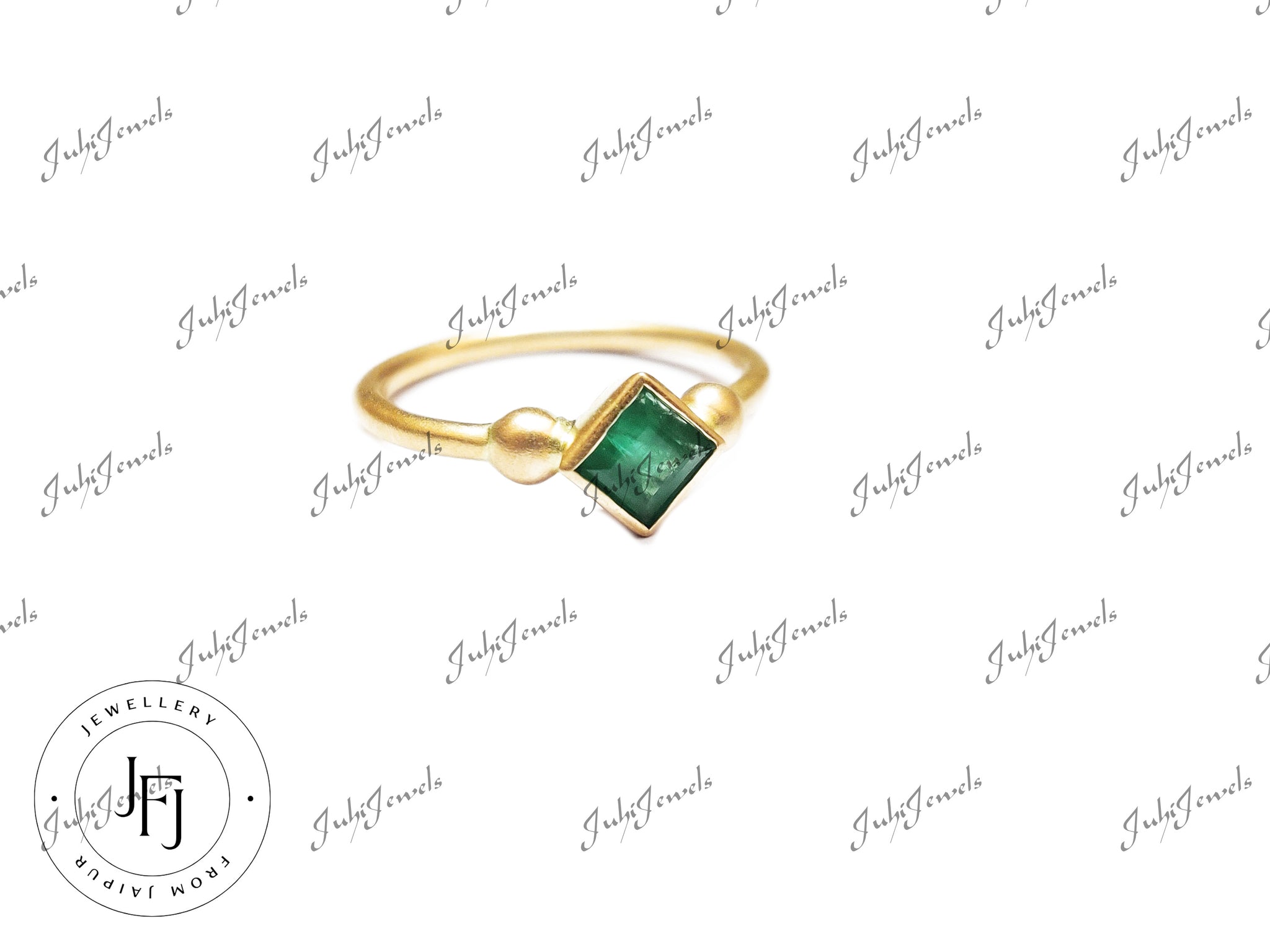 14K Gold Emerald Ring High Quality Emerald Matte Gold Ring Handmade Gold Emerald Ring Hallmrked 14K Emerald Gold Ring Emerald Ring Men