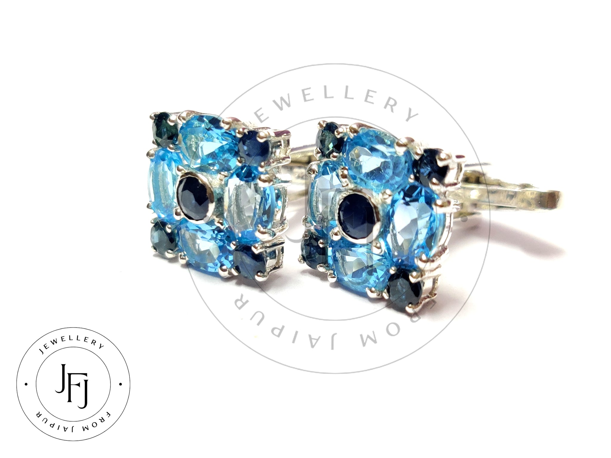 Blue Topaz Cufflinks Blue Sapphire Cufflinks High Quality Blue Topaz Cufflinks Gift For him Fathers Day Gift Blue Tuxedo Cufflinks For Him