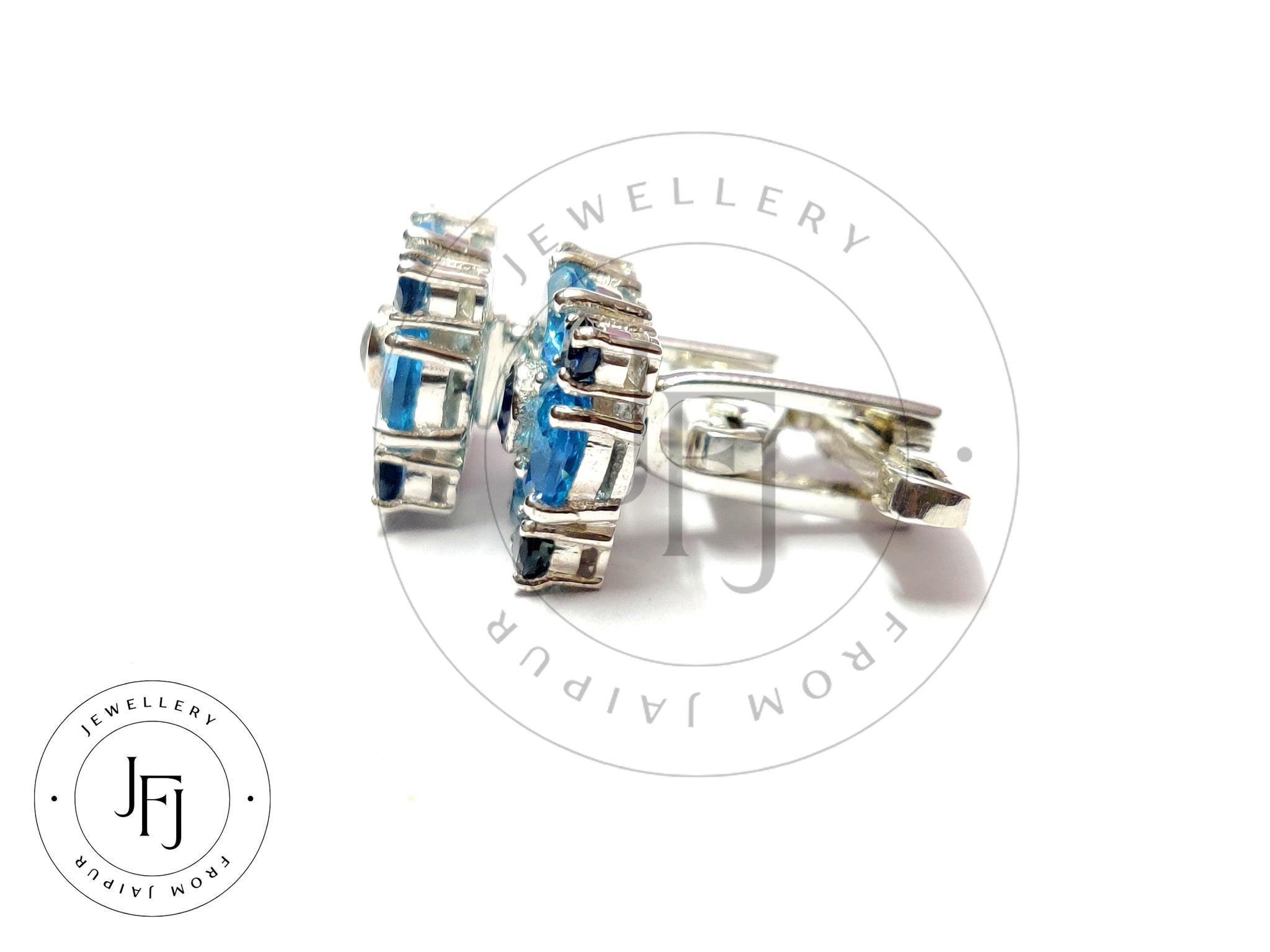 Blue Topaz Cufflinks Blue Sapphire Cufflinks High Quality Blue Topaz Cufflinks Gift For him Fathers Day Gift Blue Tuxedo Cufflinks For Him