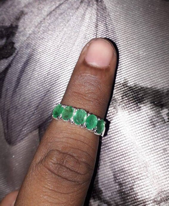 Natural Emerald Ring 4 x 6 mm Oval Emerald 925 Sterling Silver Men Emerald Ring Men Silver Emerald Ring Emerald Vintage Ring