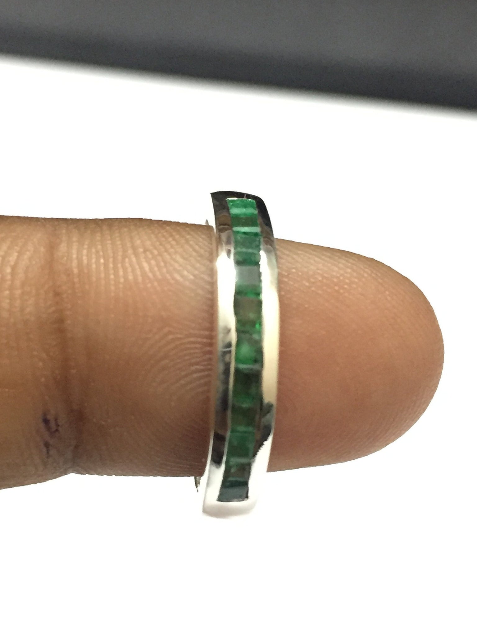 Mens Emerald Ring Mens Natural Emerald Ring Mens Emerald Band 925 Sterling Silver Emerald Band Men May Birthstone Ring Birthday Gift