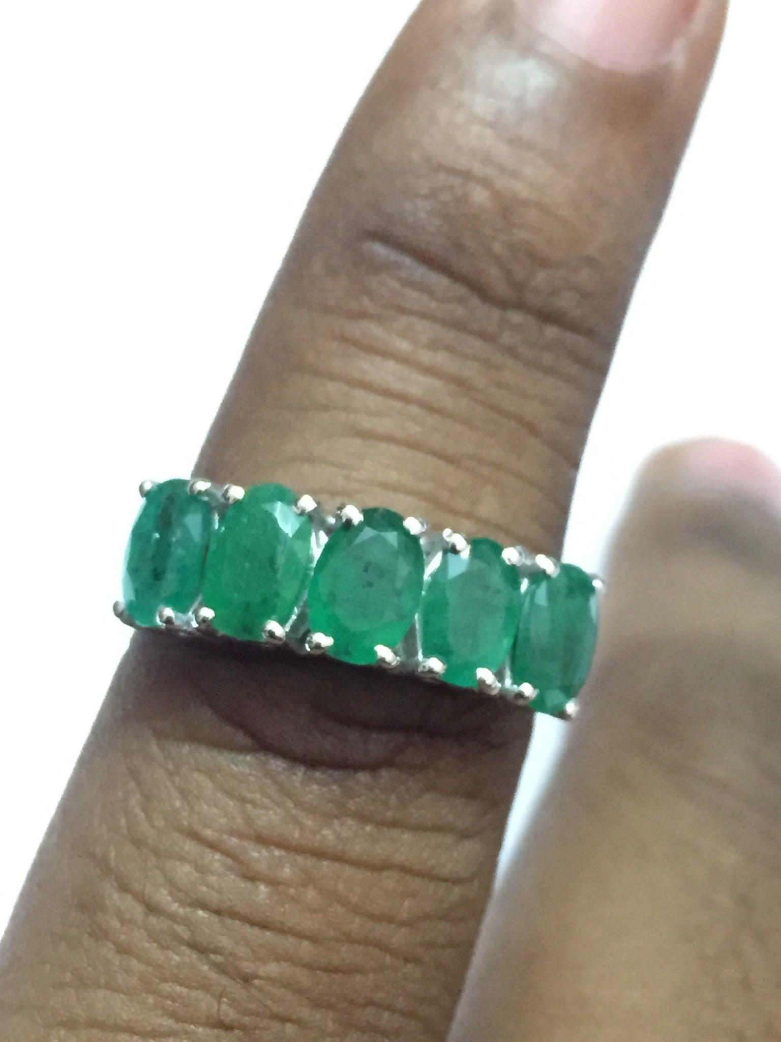 Natural Emerald Ring 4 x 6 mm Oval Emerald 925 Sterling Silver Men Emerald Ring Men Silver Emerald Ring Emerald Vintage Ring