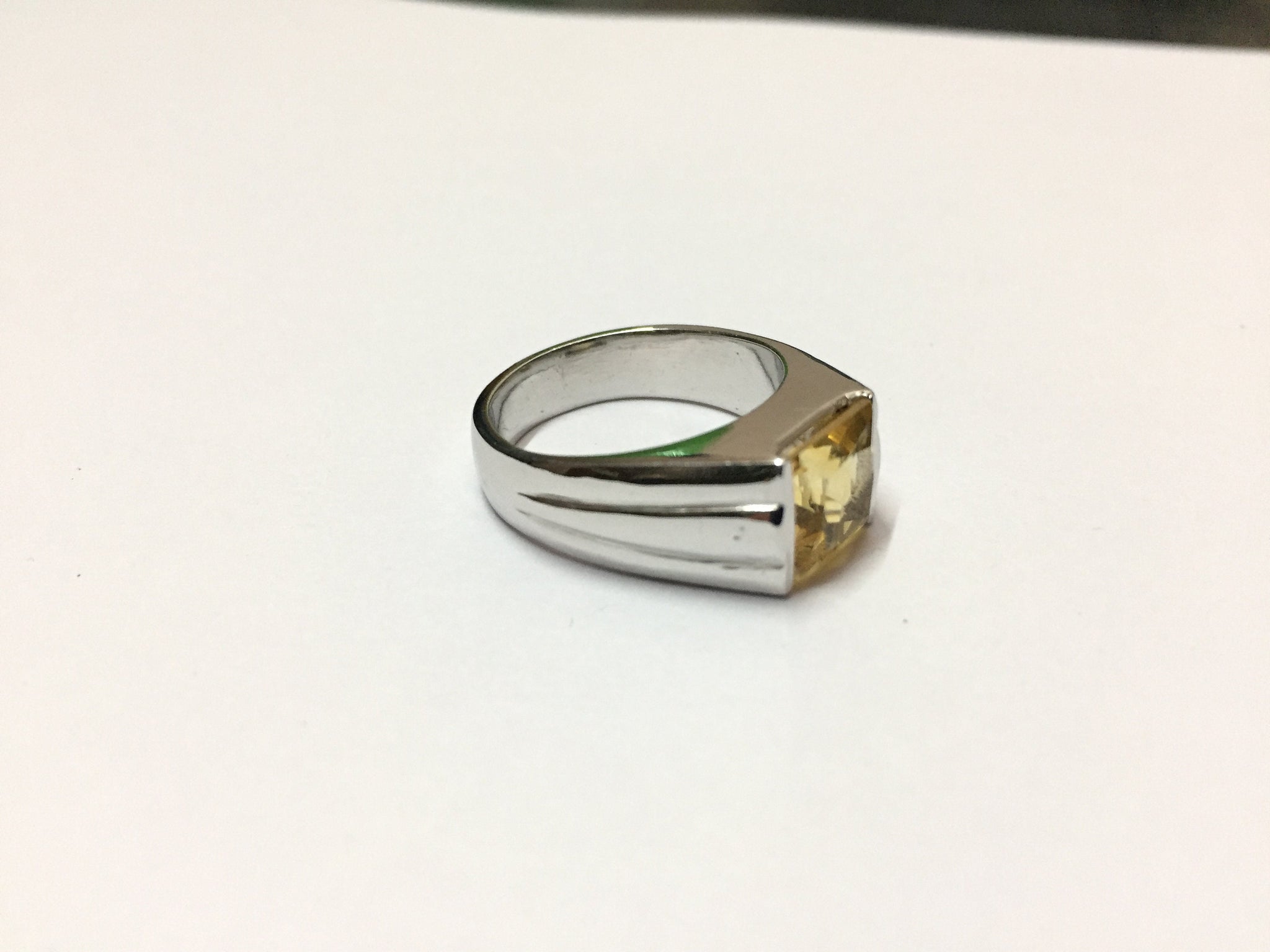 Sterling Silver Citrine Ring 7 mm Square Citrine Ring 925 Sterling Silver Natural Citrine Ring November Ring Citrine Ring Men Women Citrine