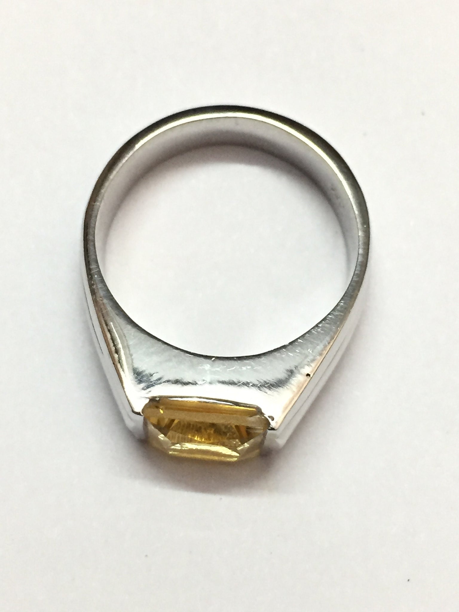 Sterling Silver Citrine Ring 7 mm Square Citrine Ring 925 Sterling Silver Natural Citrine Ring November Ring Citrine Ring Men Women Citrine