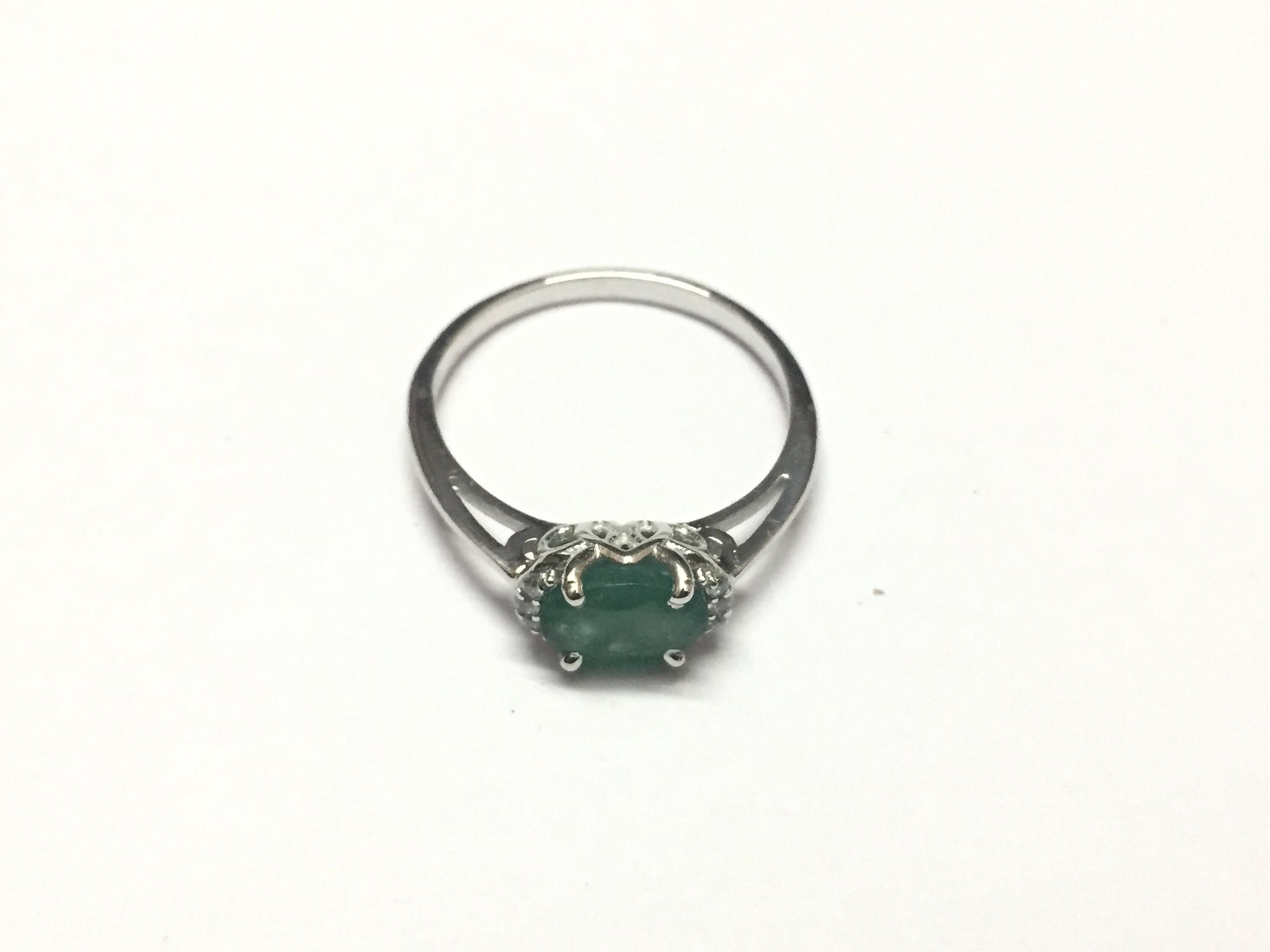 Beautiful Emerald Ring Sterling Silver 6x8 mm Oval Emerald Ring Emerald Ring Men Emerald Dainty Ring Natural Emerald Ring May Birthstone