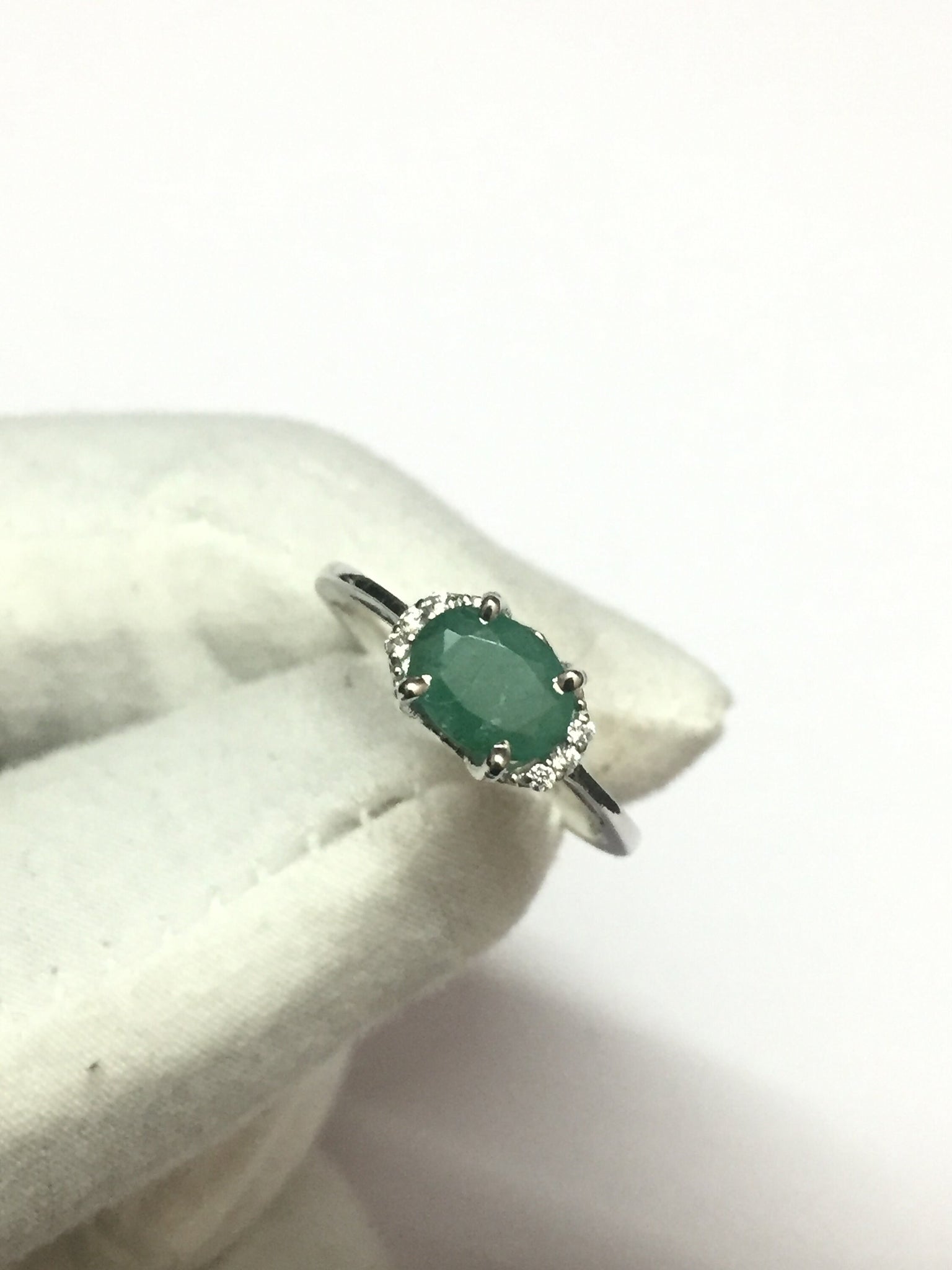 Beautiful Emerald Ring Sterling Silver 6x8 mm Oval Emerald Ring Emerald Ring Men Emerald Dainty Ring Natural Emerald Ring May Birthstone