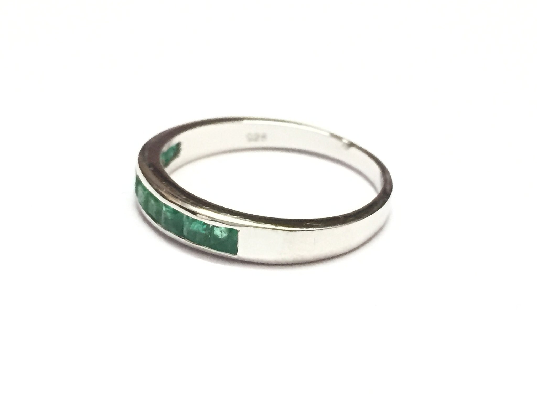 Mens Emerald Ring Mens Natural Emerald Ring Mens Emerald Band 925 Sterling Silver Emerald Band Men May Birthstone Ring Birthday Gift