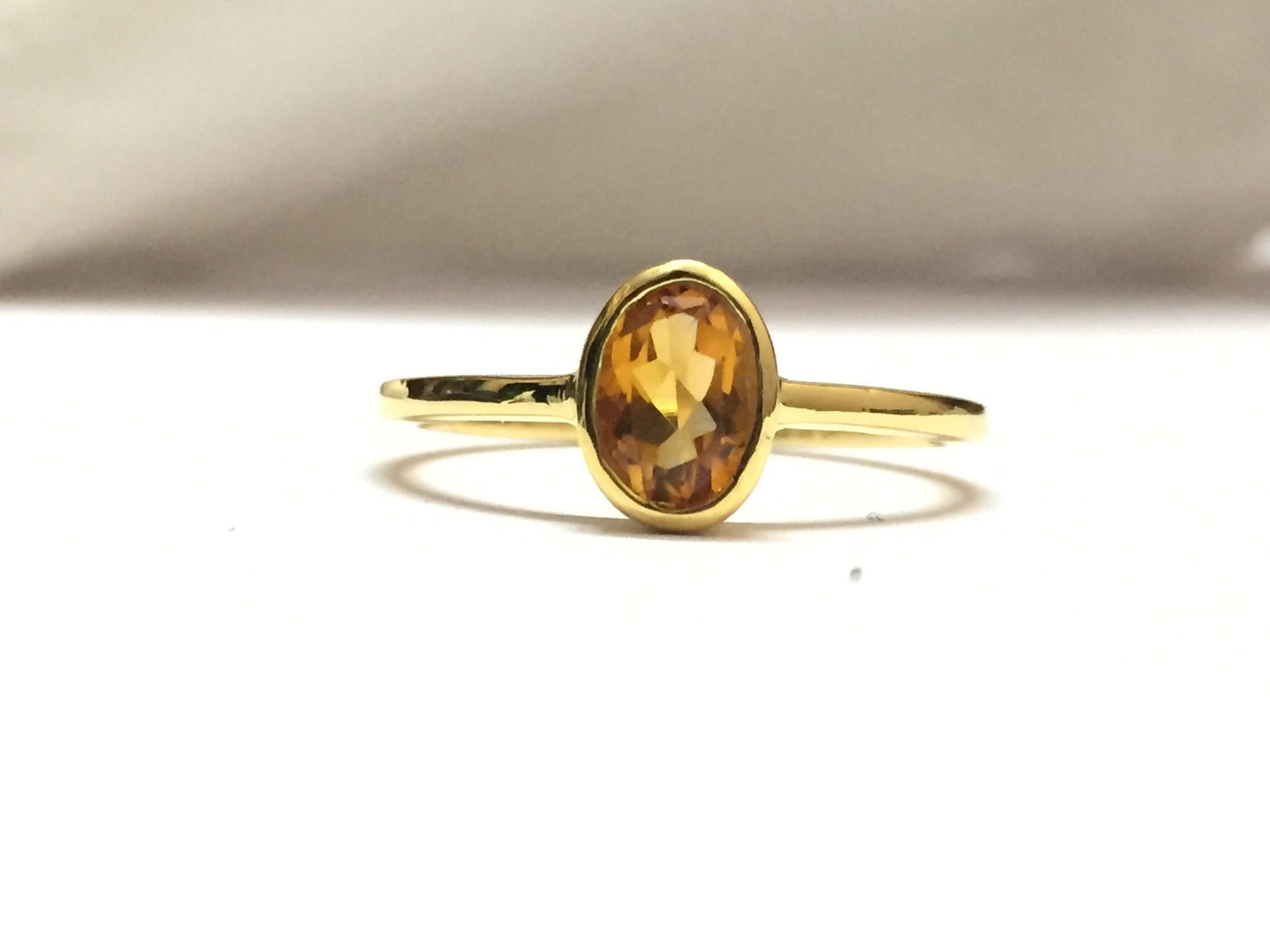 14K Yellow Gold Citrine Ring 5x7 mm Oval Citrine Gold Ring 14k Citrine Ring November Ring Citrine Dainty Ring Gold Citrine Ring Men