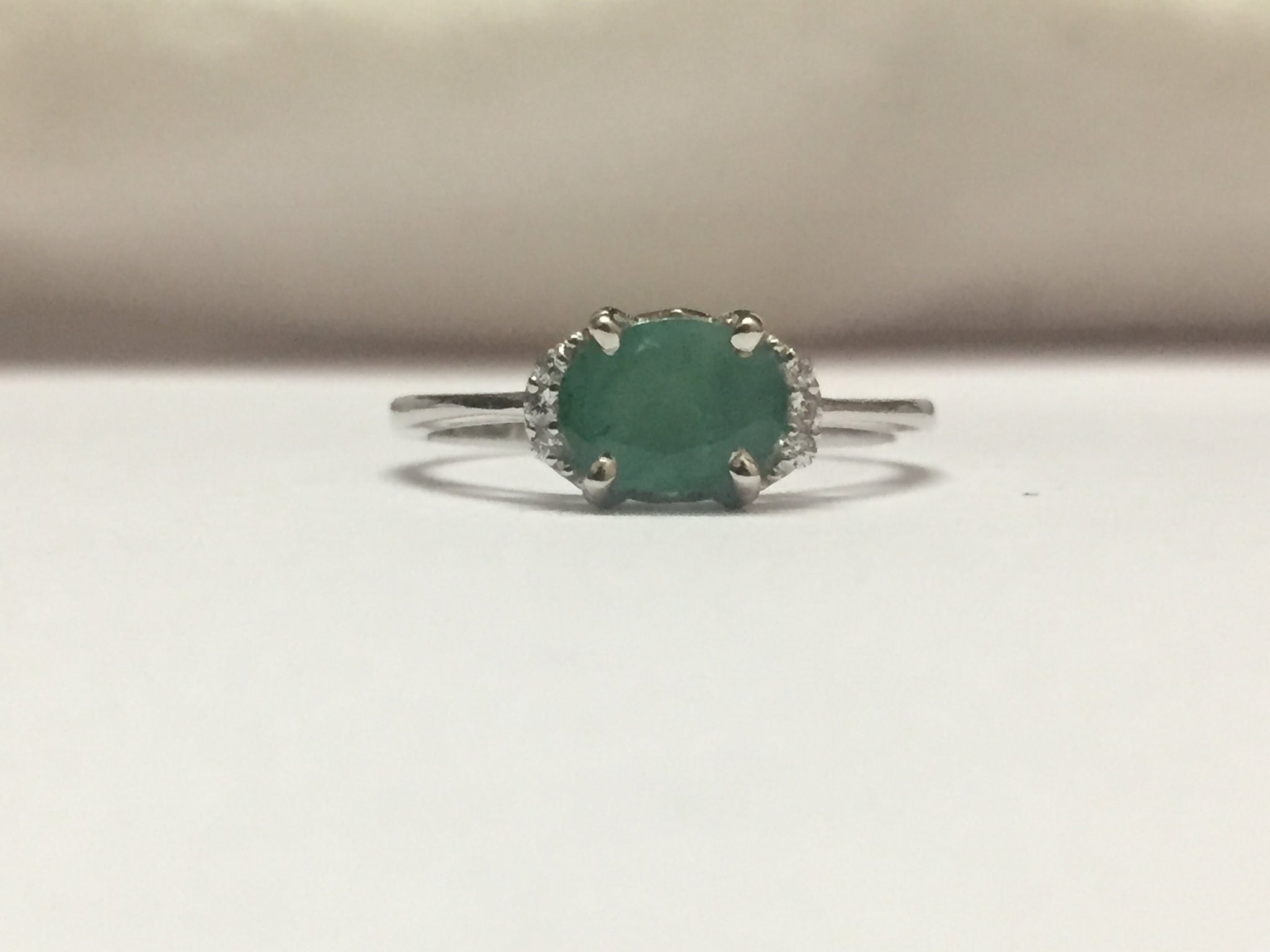 Beautiful Emerald Ring Sterling Silver 6x8 mm Oval Emerald Ring Emerald Ring Men Emerald Dainty Ring Natural Emerald Ring May Birthstone