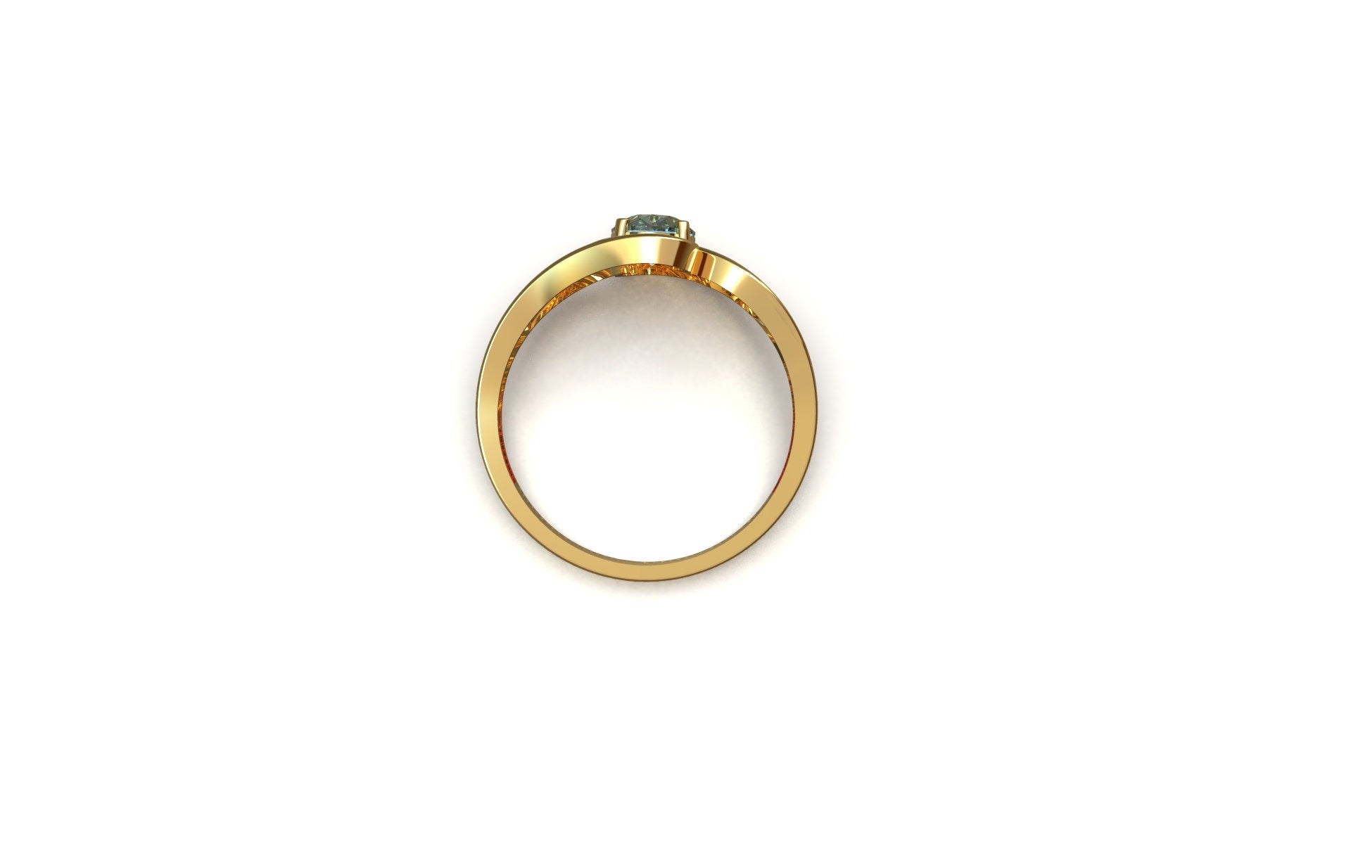 14K Yellow Gold Blue Topaz Engagement Ring Beautiful Wedding Ring 14K Yellow Gold Designer Ring