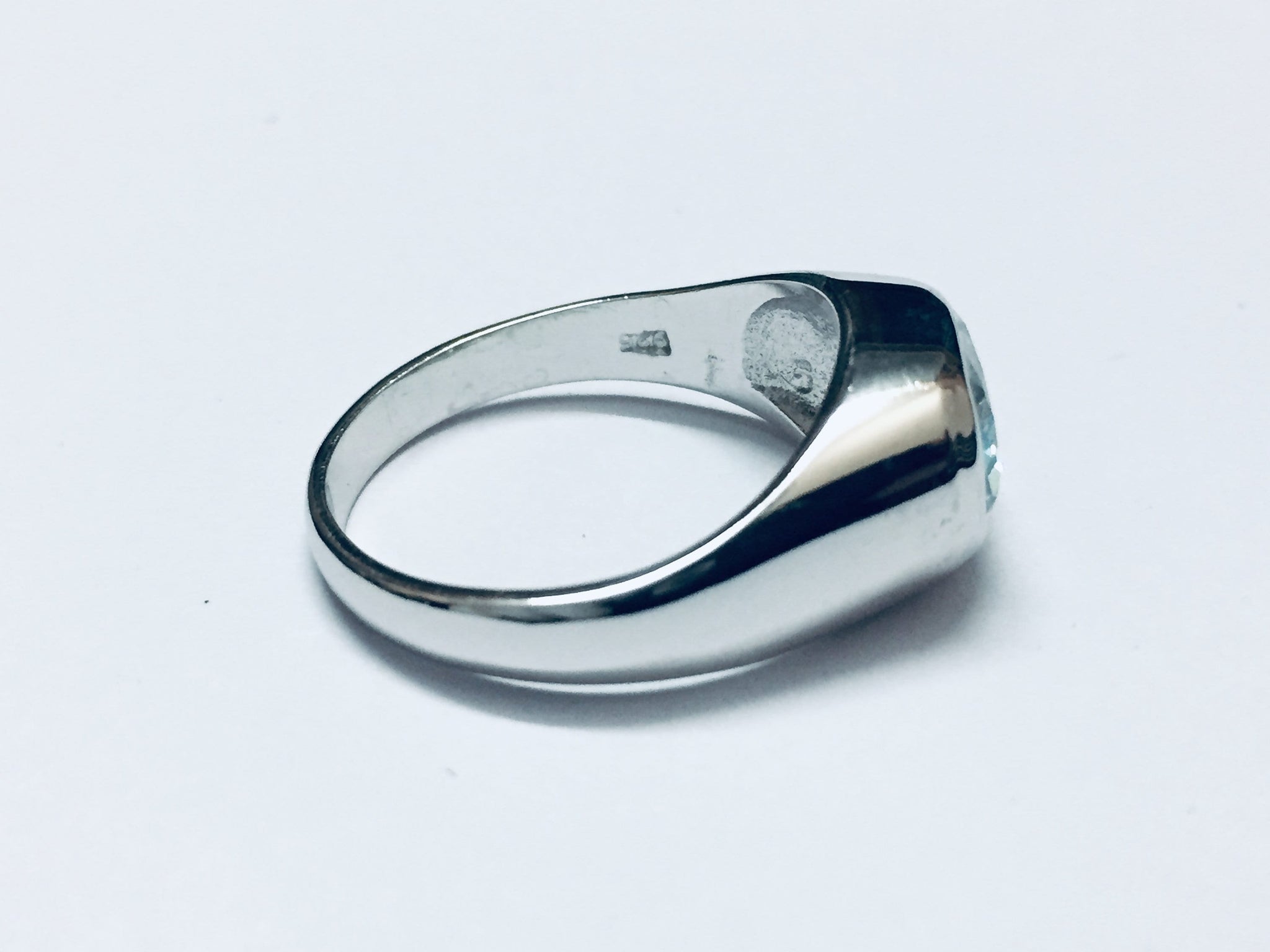 925 Sterling Silver Blue Topaz Ring Men Topaz Signet Ring 2.5 Ct Blue Topaz Ring Handmade Topaz Ring Sky Blue Topaz Ring