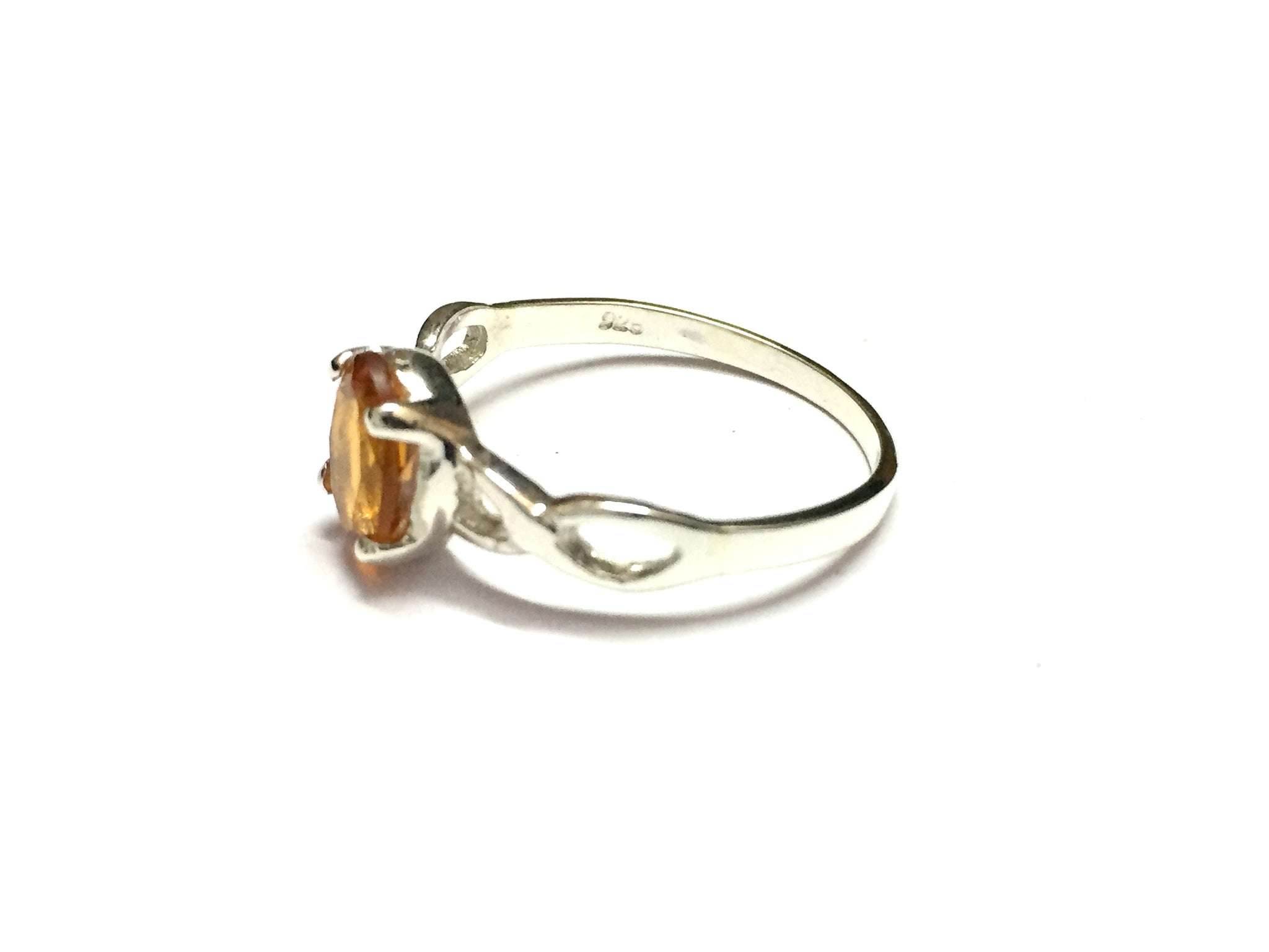 Beautiful Citrine Ring Twisted Silver Citrine Ring Yellow Citrine 6x8 mm Ring Oval Citrine Ring November Ring Birthstone Ring