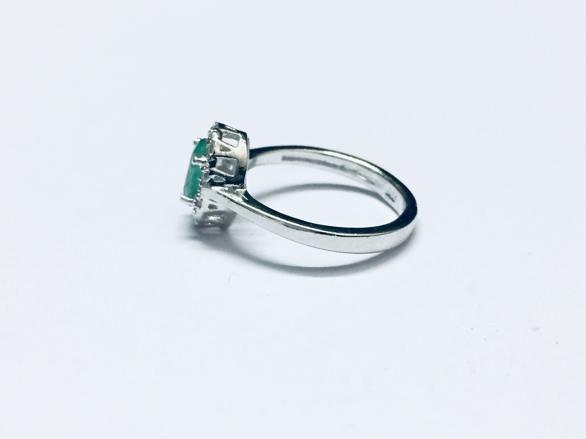 Sterling Silver Emerald Ring 5x7 mm Oval Emerald Natural Emerald Ring Silver Emerald Ring Man Emerald Ring Emerald Solitaire Ring