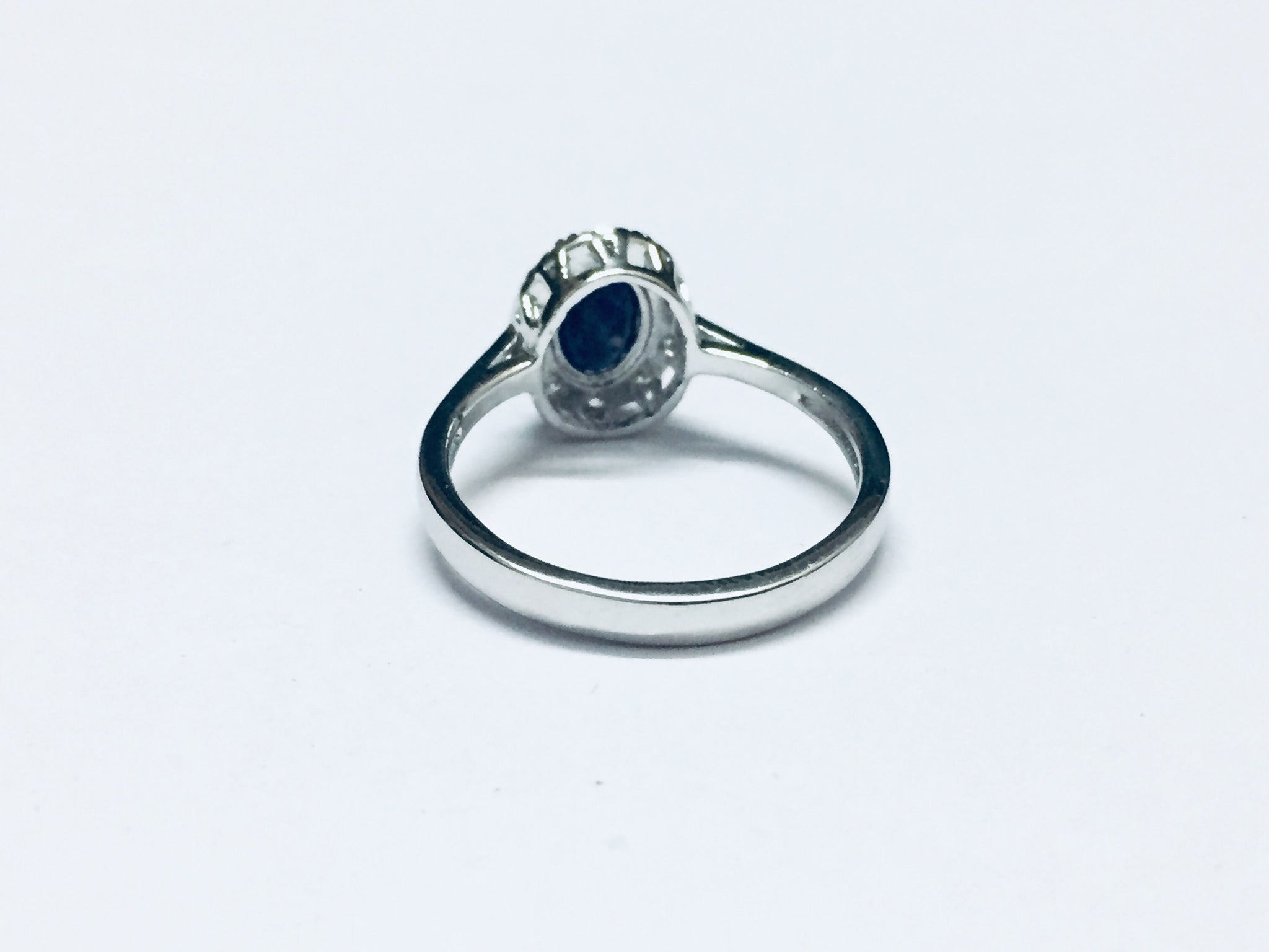 Sterling Silver Blue Sapphire Ring 5x7 mm Oval Blue Sapphire Ring Silver Sapphire Ring Blue Sapphire Solitaire Ring September Ring