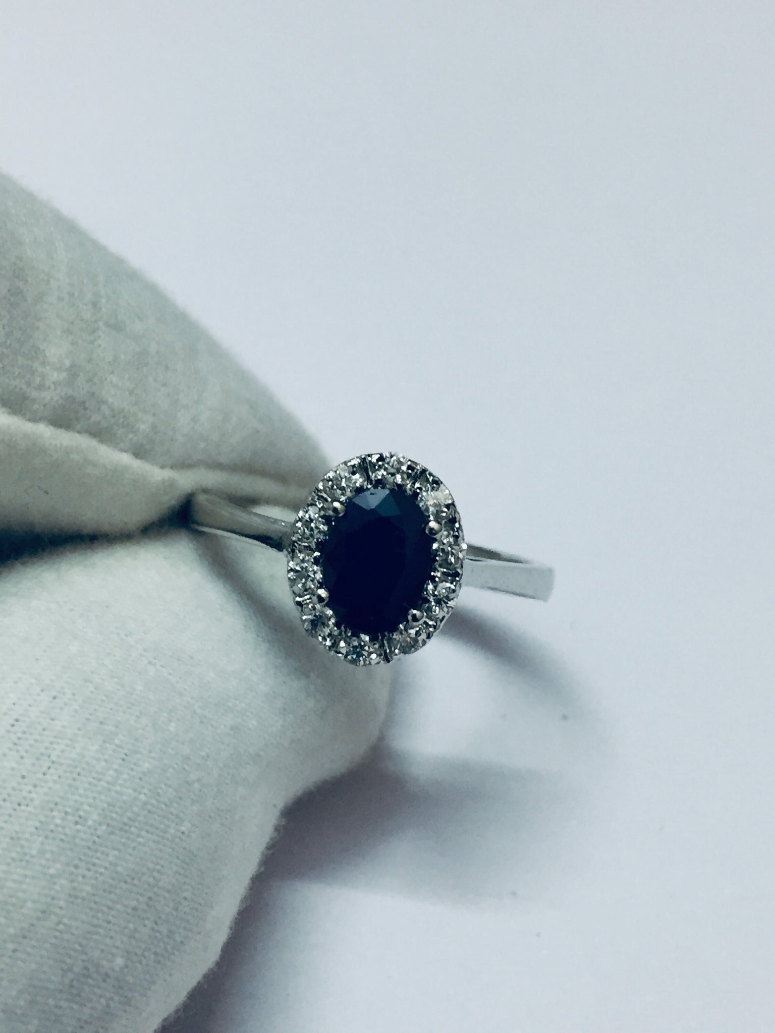 Sterling Silver Blue Sapphire Ring 5x7 mm Oval Blue Sapphire Ring Silver Sapphire Ring Blue Sapphire Solitaire Ring September Ring