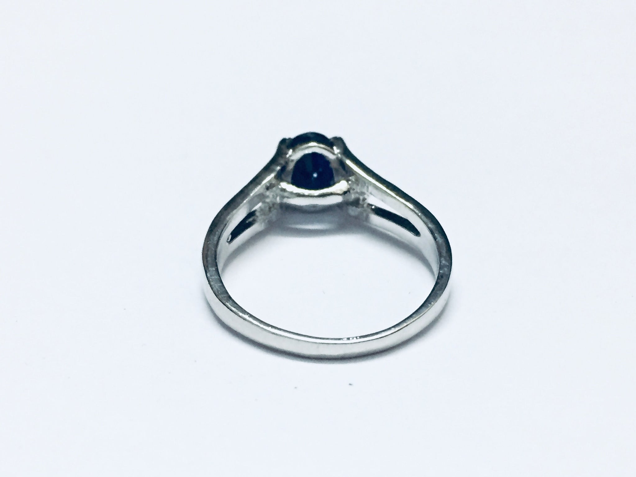 Sterling Silver Blue Sapphire Ring 5x7 mm Oval Blue Sapphire Ring Silver Sapphire Ring Blue Sapphire Solitaire Ring September Ring