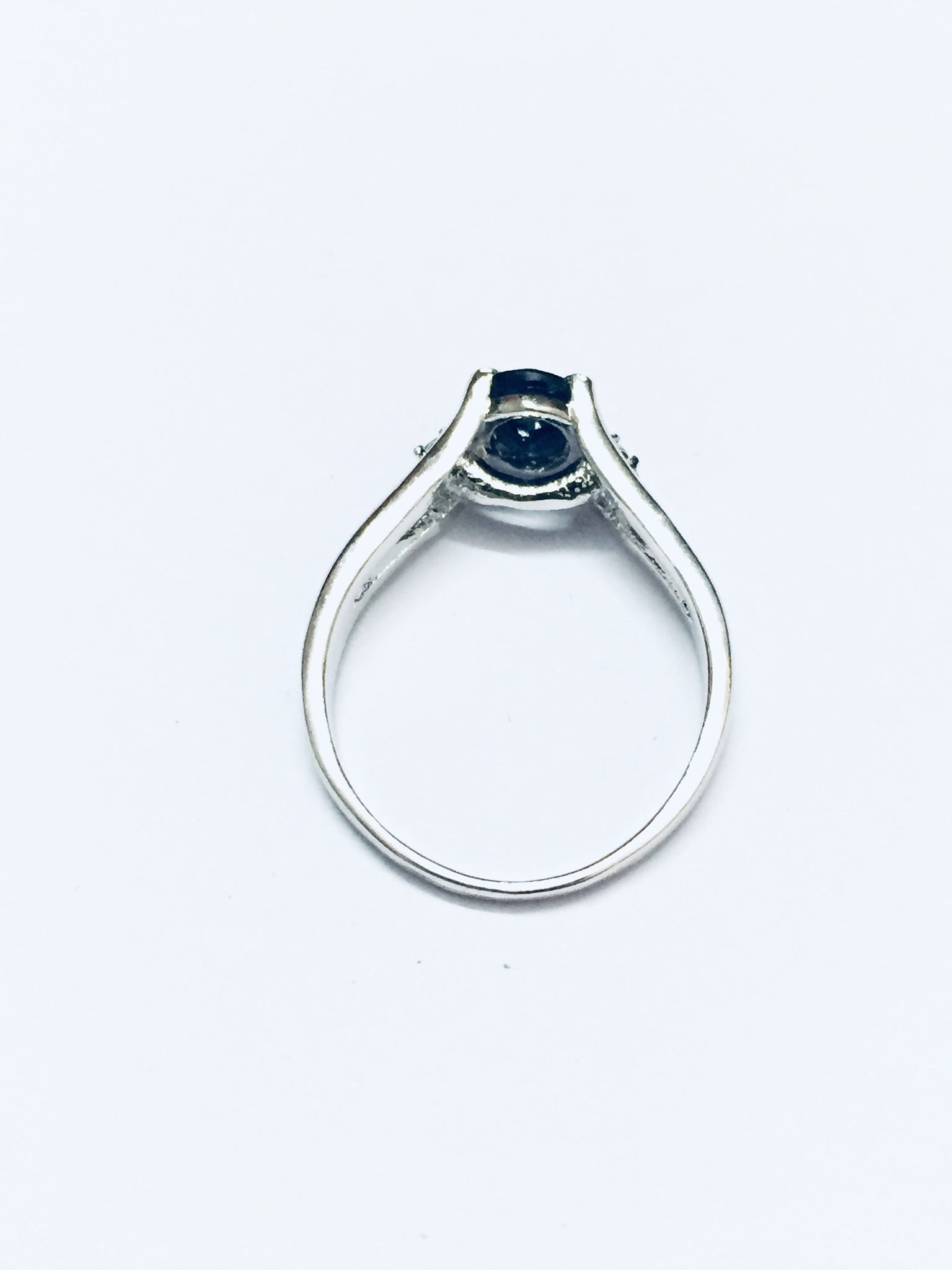 Sterling Silver Blue Sapphire Ring 5x7 mm Oval Blue Sapphire Ring Silver Sapphire Ring Blue Sapphire Solitaire Ring September Ring