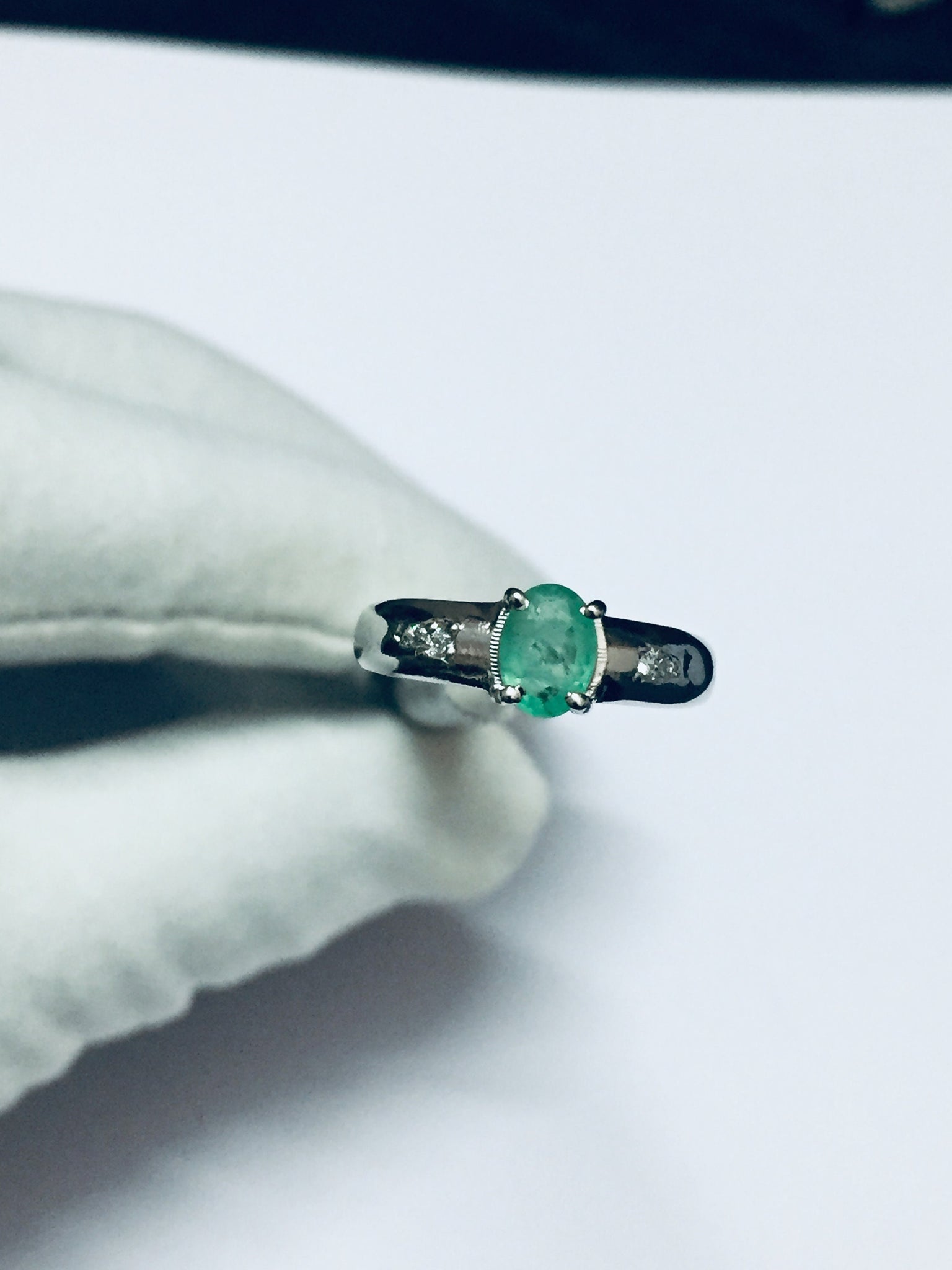 Sterling Silver Emerald Ring 5x7 mm Oval Emerald Natural Emerald Ring Silver Emerald Ring Man Emerald Ring Emerald Solitaire Ring