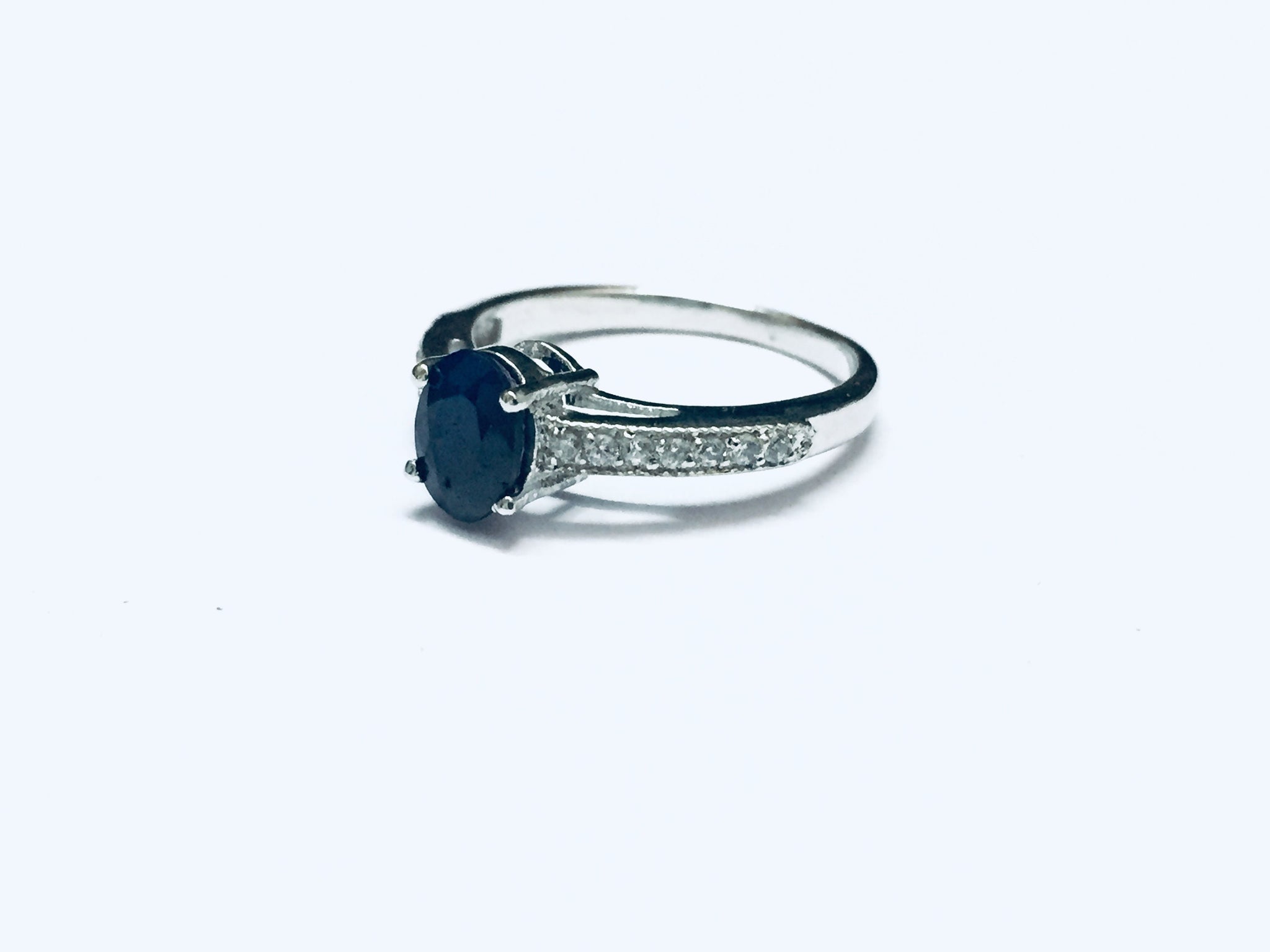 925 Sterling Silver Blue Sapphire Engagement Ring 5x7 mm Oval Blue Sapphire Engagement Ring Sapphire Wedding Ring Sapphire Promise Ring