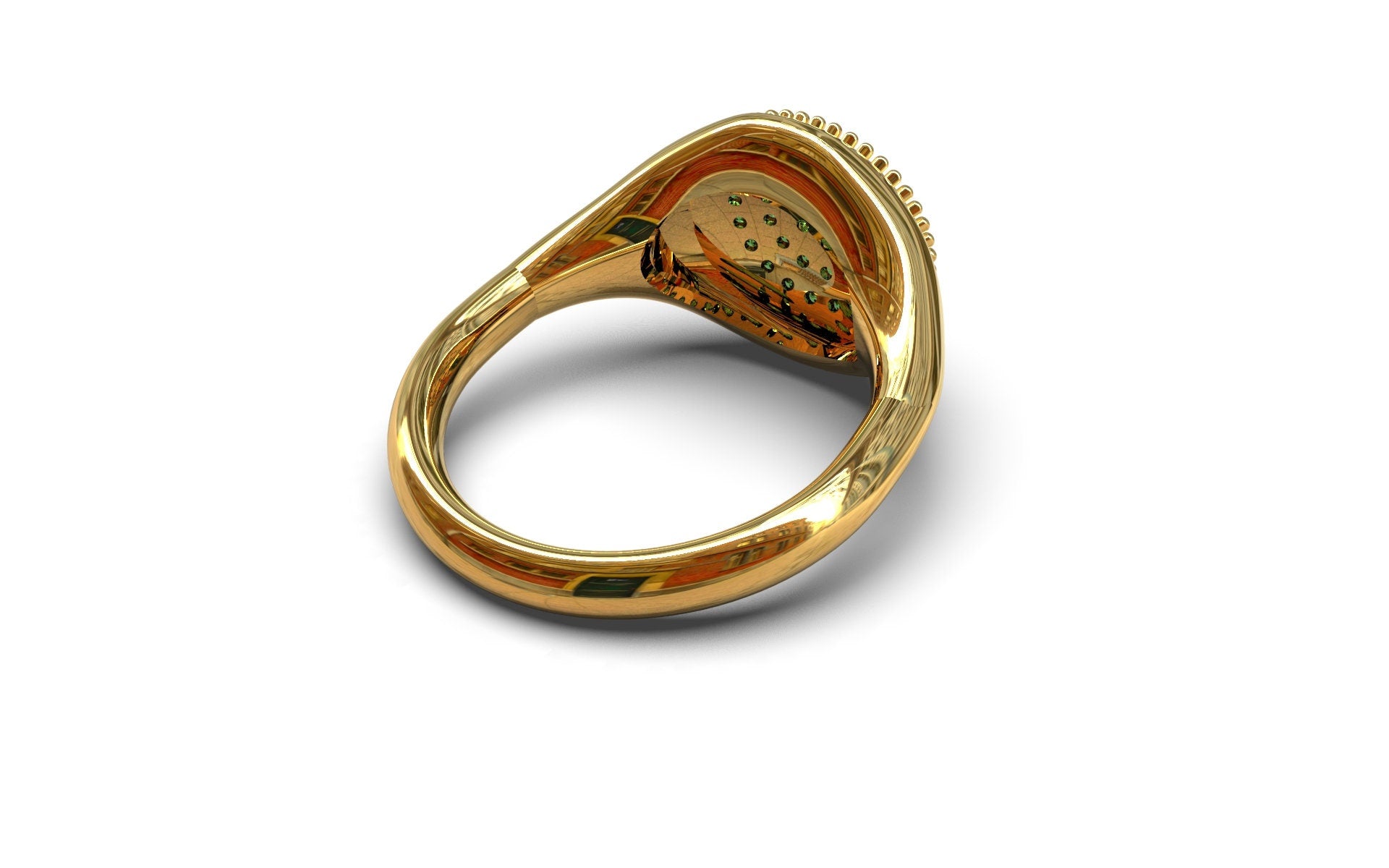 18K Gold Men Emerald Ring Gold Emerald Pinky Ring 18K Emerald Ring Men 18K Gold Signet Ring 18K Gold Pinky Ring Emerald Heavy Gold Ring