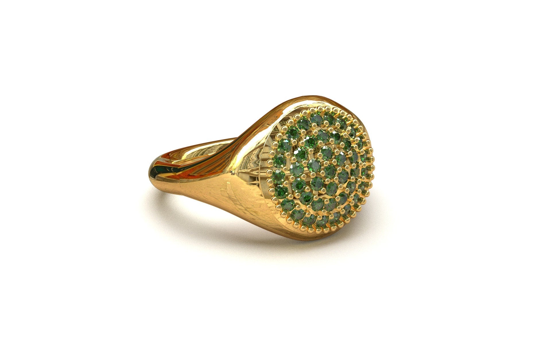 18K Gold Men Emerald Ring Gold Emerald Pinky Ring 18K Emerald Ring Men 18K Gold Signet Ring 18K Gold Pinky Ring Emerald Heavy Gold Ring