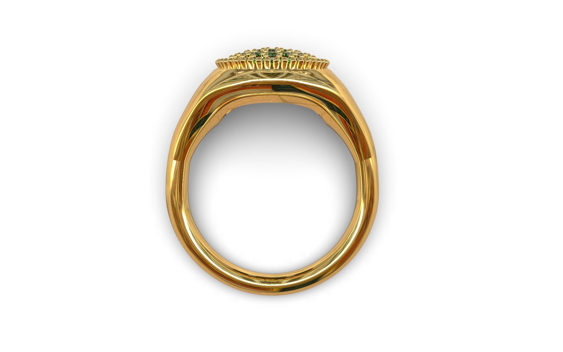 18K Gold Men Emerald Ring Gold Emerald Pinky Ring 18K Emerald Ring Men 18K Gold Signet Ring 18K Gold Pinky Ring Emerald Heavy Gold Ring