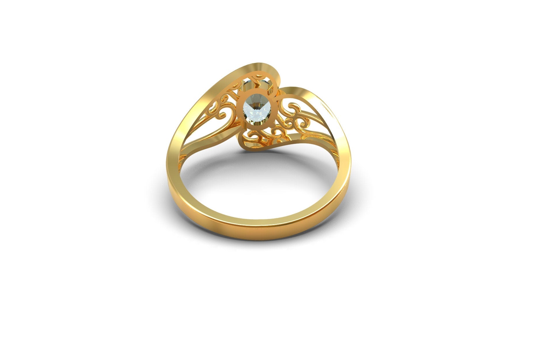 14K Yellow Gold Blue Topaz Engagement Ring Beautiful Wedding Ring 14K Yellow Gold Designer Ring