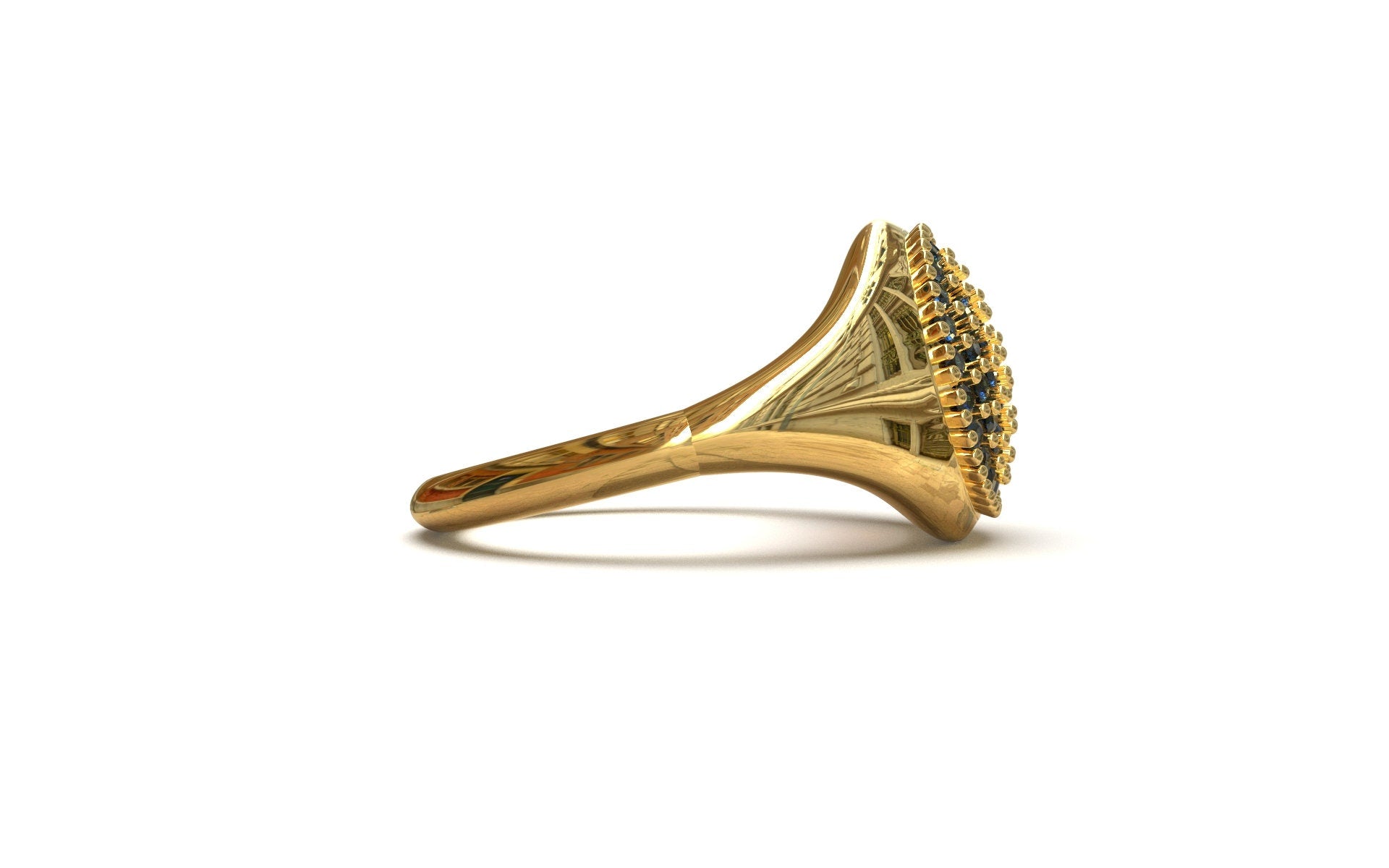 18K Gold Men Pinky Ring Blue Sapphire Gold Ring 18K Gold Men Ring Pinky Ring Men Gold Ring Men Signet Ring Men Sapphire Ring