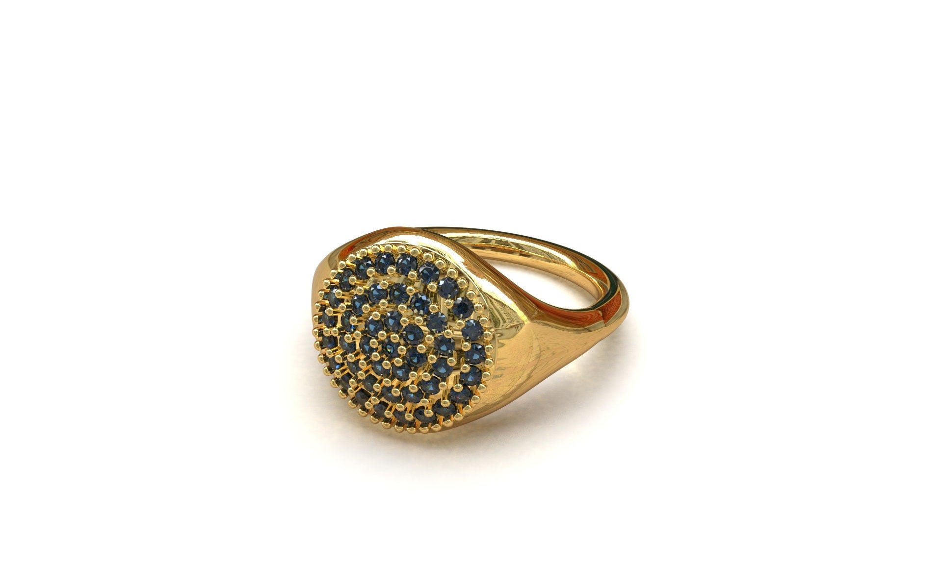18K Gold Men Pinky Ring Blue Sapphire Gold Ring 18K Gold Men Ring Pinky Ring Men Gold Ring Men Signet Ring Men Sapphire Ring