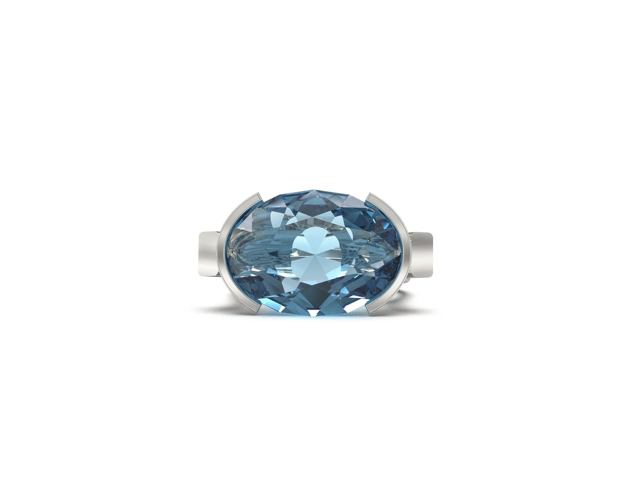 Sterling Silver Swiss Blue Topaz Ring 12 Ct Swiss Blue Topaz 13x18 mm Oval Blue Topaz Ring Unique Topaz Ring Engagement Ring