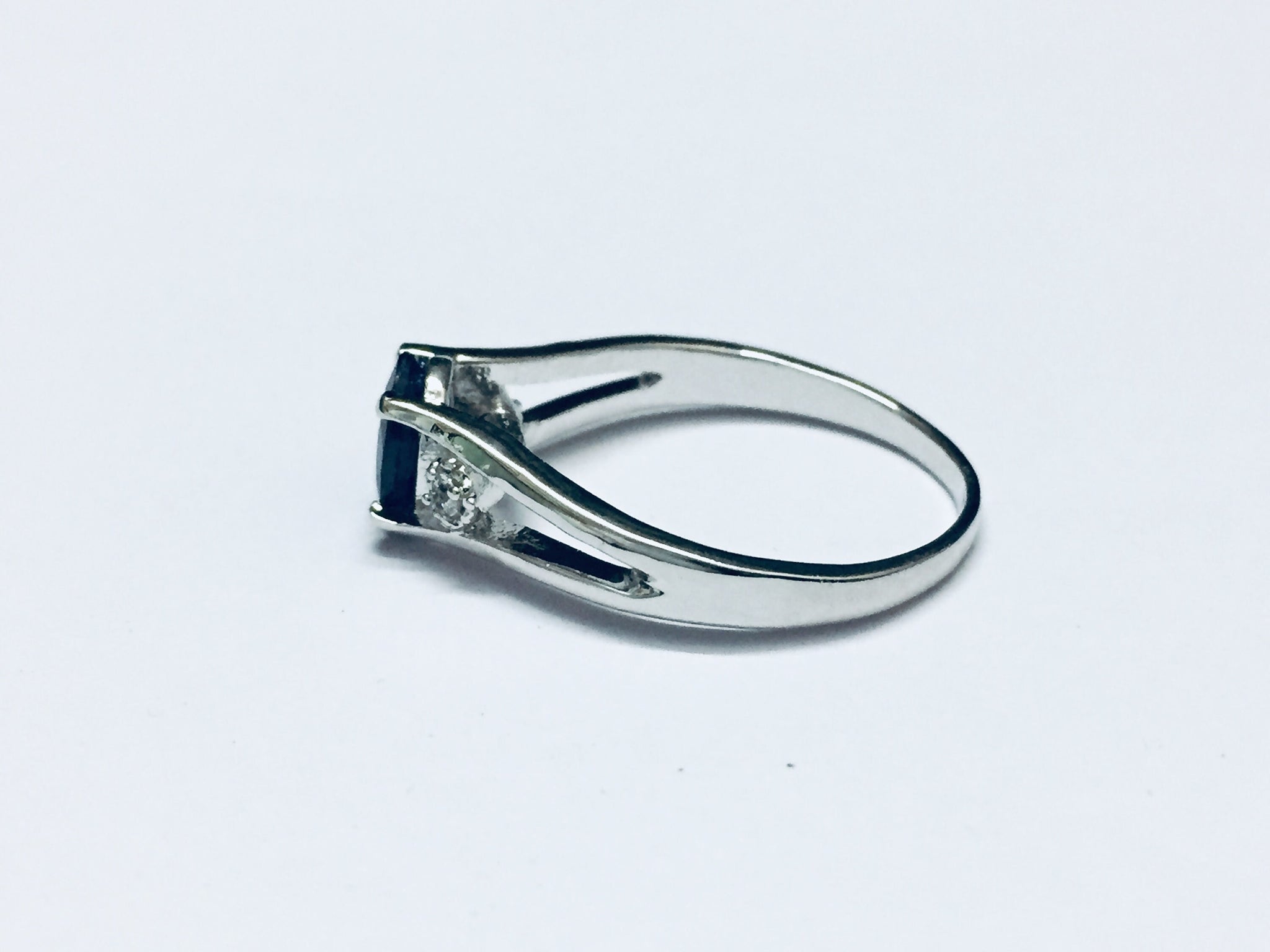 Sterling Silver Blue Sapphire Ring 5x7 mm Oval Blue Sapphire Ring Silver Sapphire Ring Blue Sapphire Solitaire Ring September Ring