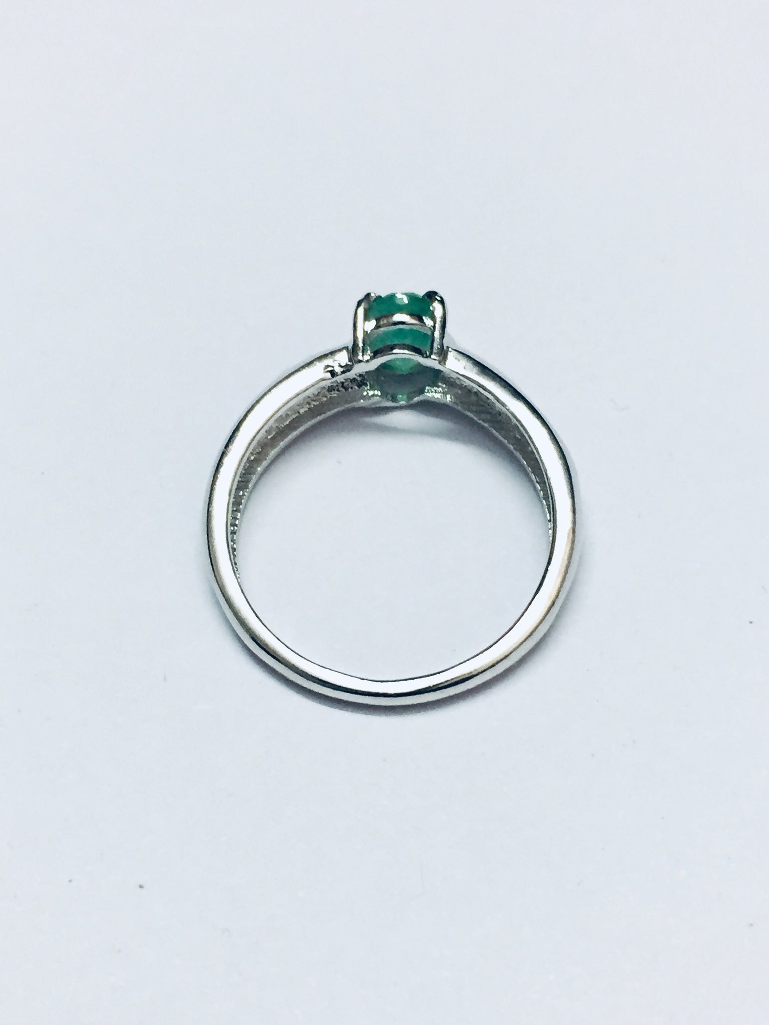 Sterling Silver Emerald Ring 5x7 mm Oval Emerald Natural Emerald Ring Silver Emerald Ring Man Emerald Ring Emerald Solitaire Ring