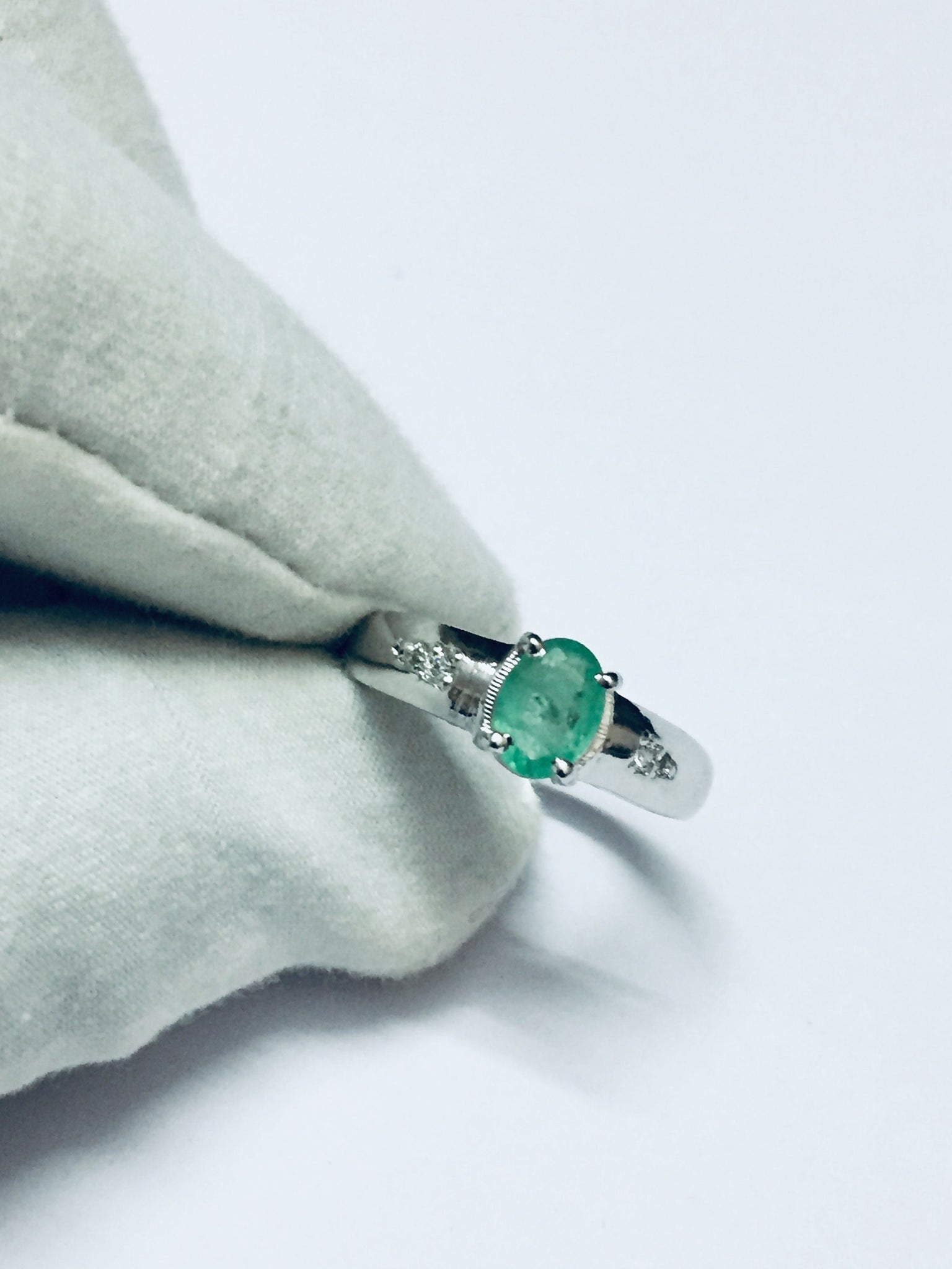 Sterling Silver Emerald Ring 5x7 mm Oval Emerald Natural Emerald Ring Silver Emerald Ring Man Emerald Ring Emerald Solitaire Ring
