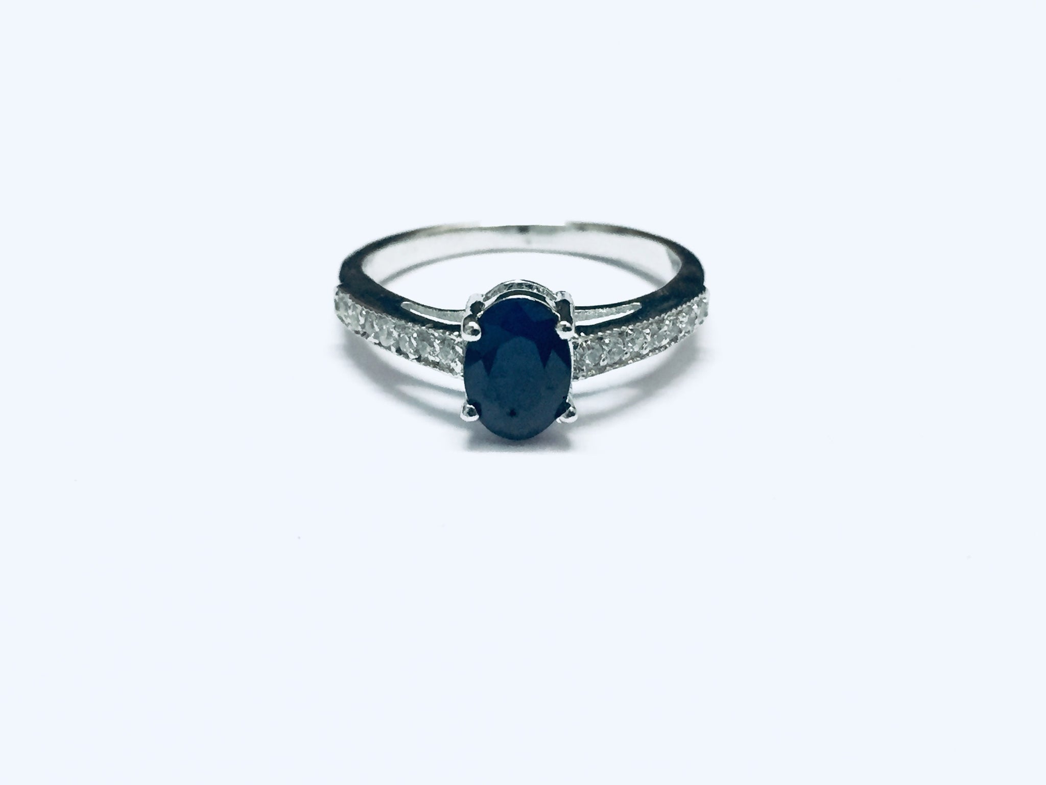 925 Sterling Silver Blue Sapphire Engagement Ring 5x7 mm Oval Blue Sapphire Engagement Ring Sapphire Wedding Ring Sapphire Promise Ring